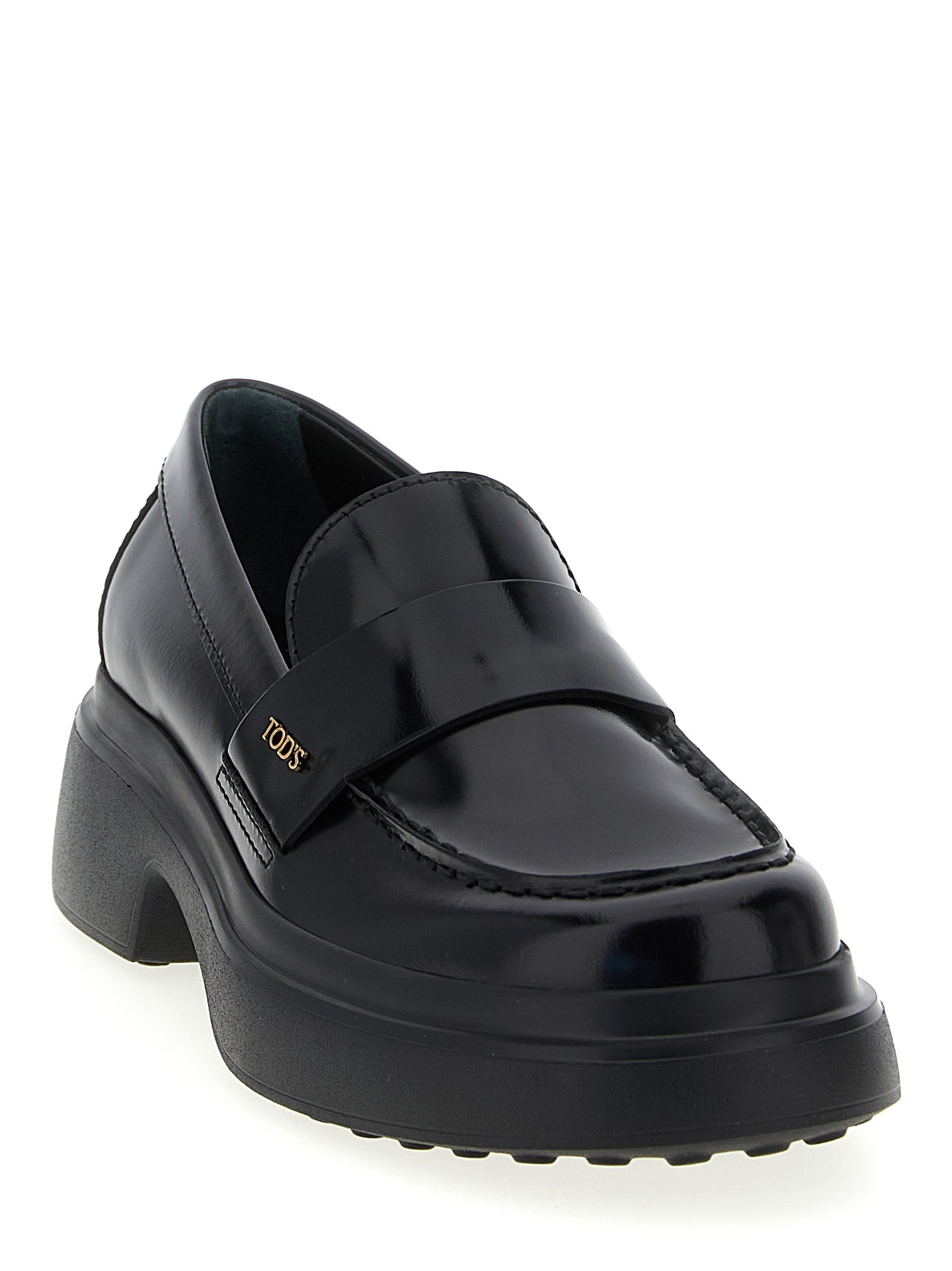 Tod's Black Calfskin Slip-On Women's Loafers