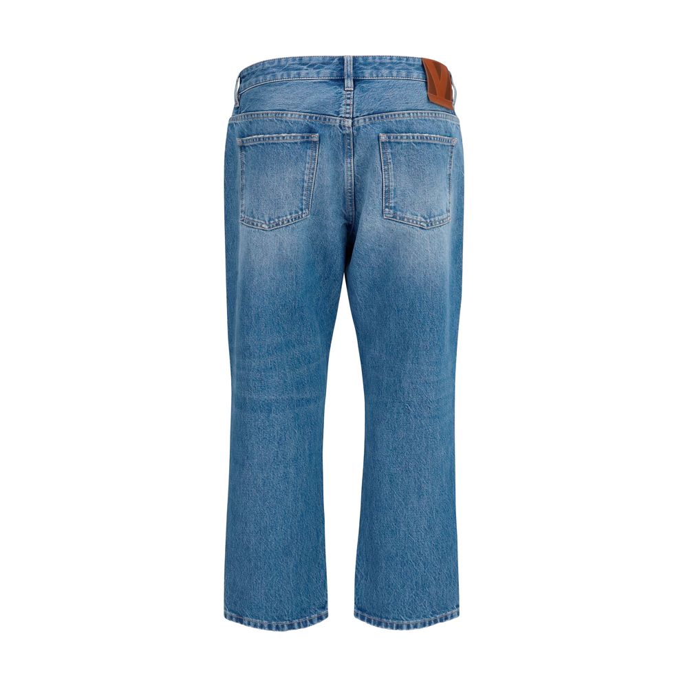Valentino Blue Cotton Straight-Leg Women's Jeans