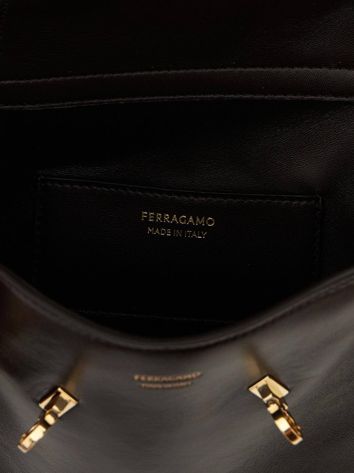 Ferragamo Brown Calfskin Crossbody Women's Bag