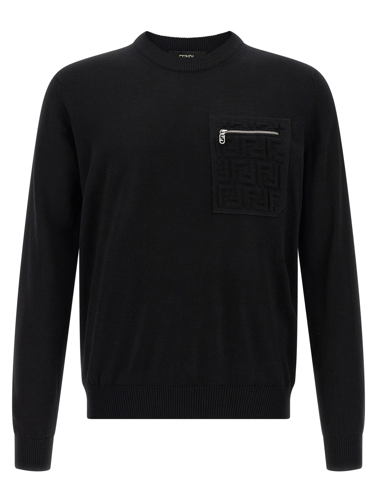 Fendi Black Virgin Wool Men's Cardigan
