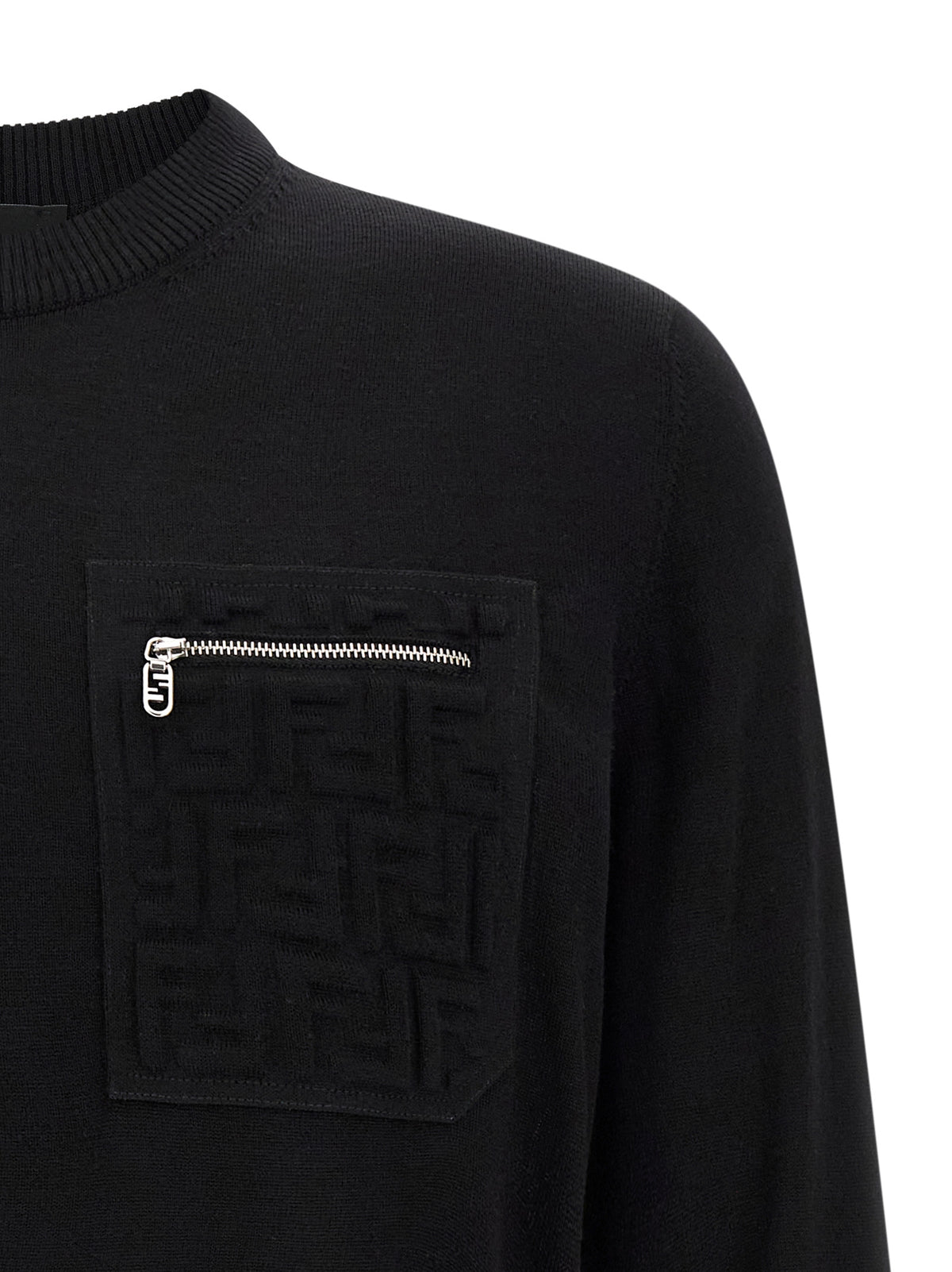 Fendi Black Virgin Wool Men's Cardigan