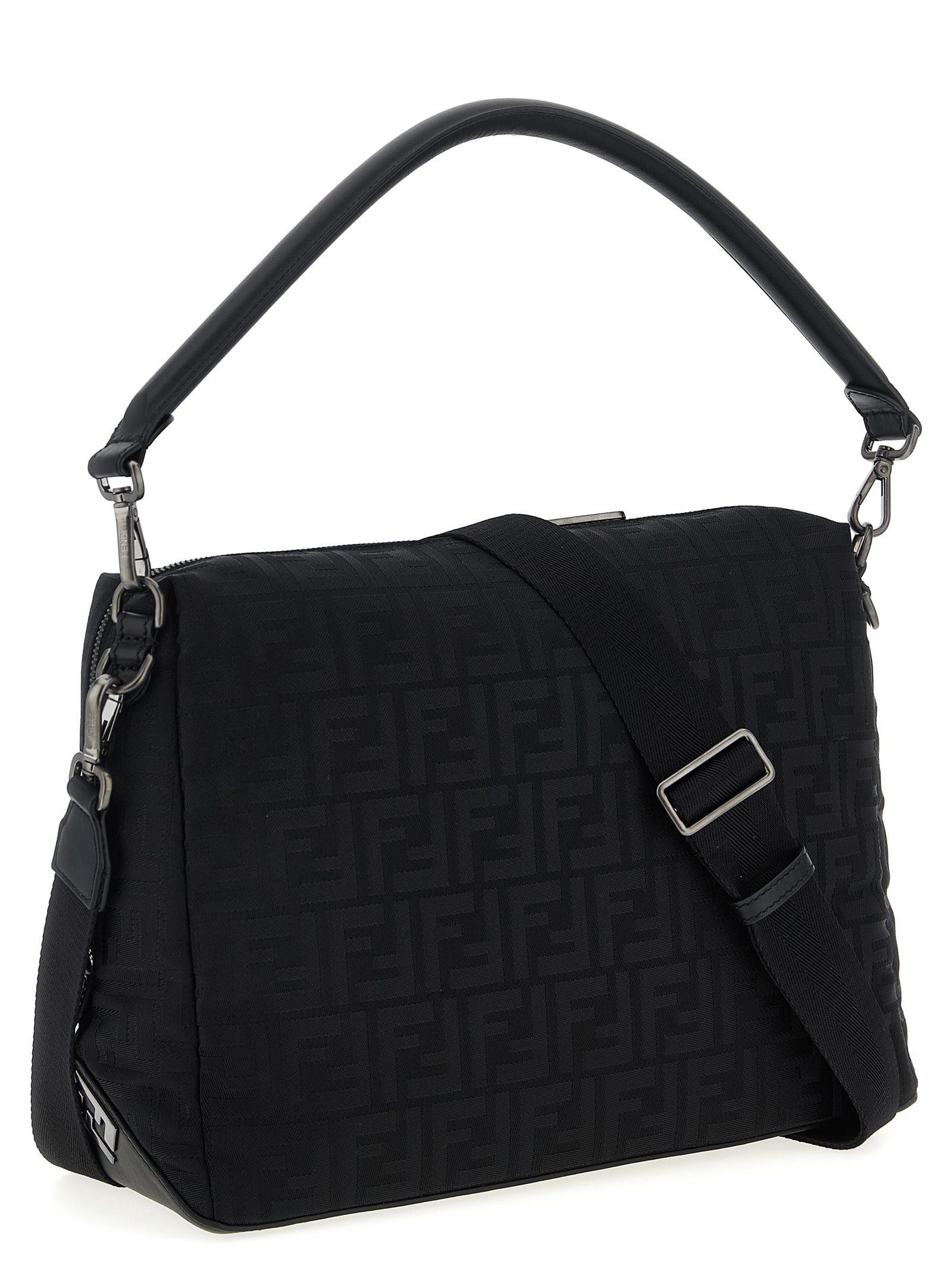 Fendi Black Polyamide Shoulder Men's Bag
