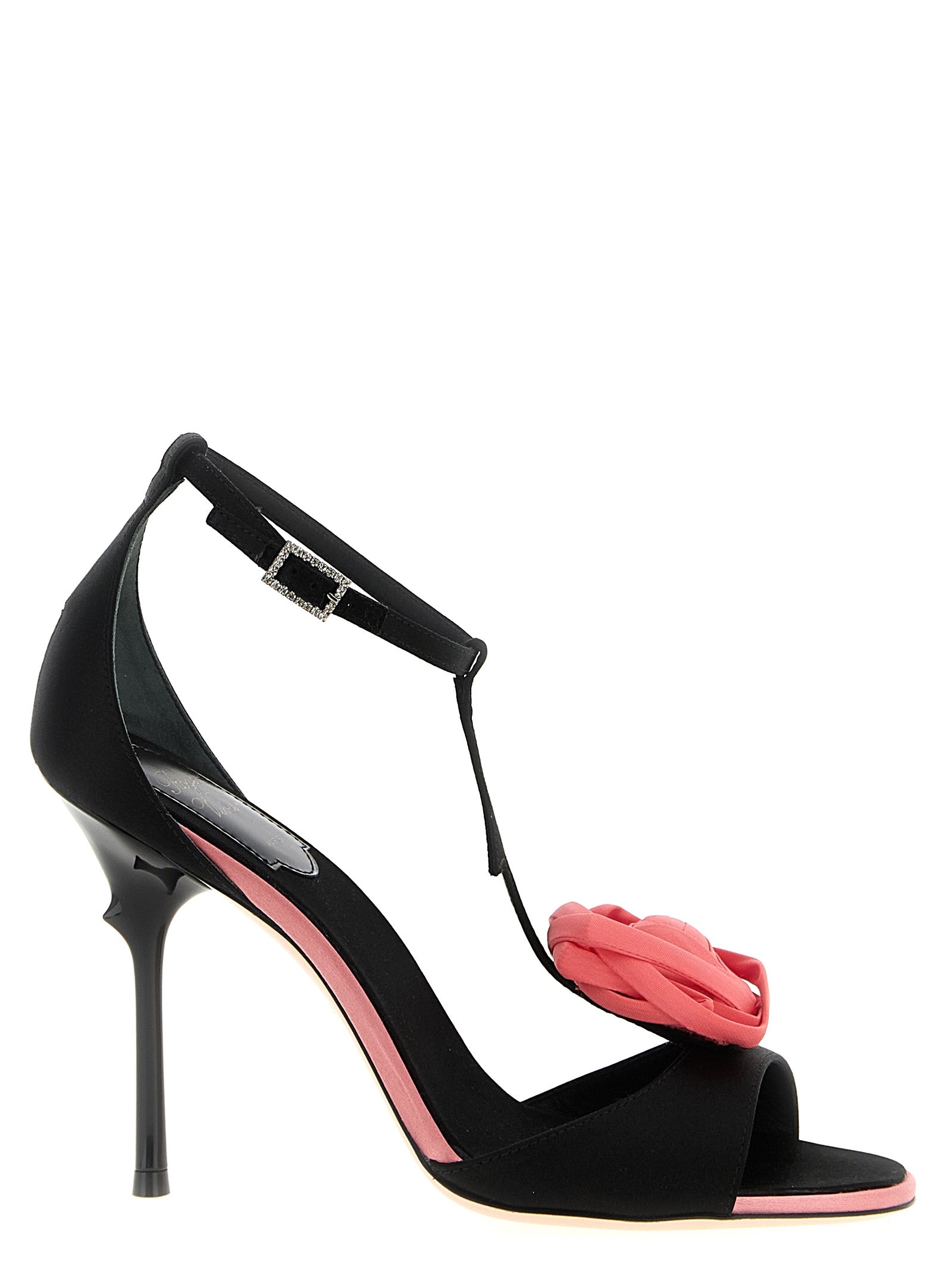 Roger Vivier Black Viscose Stiletto Heel Women's Sandals