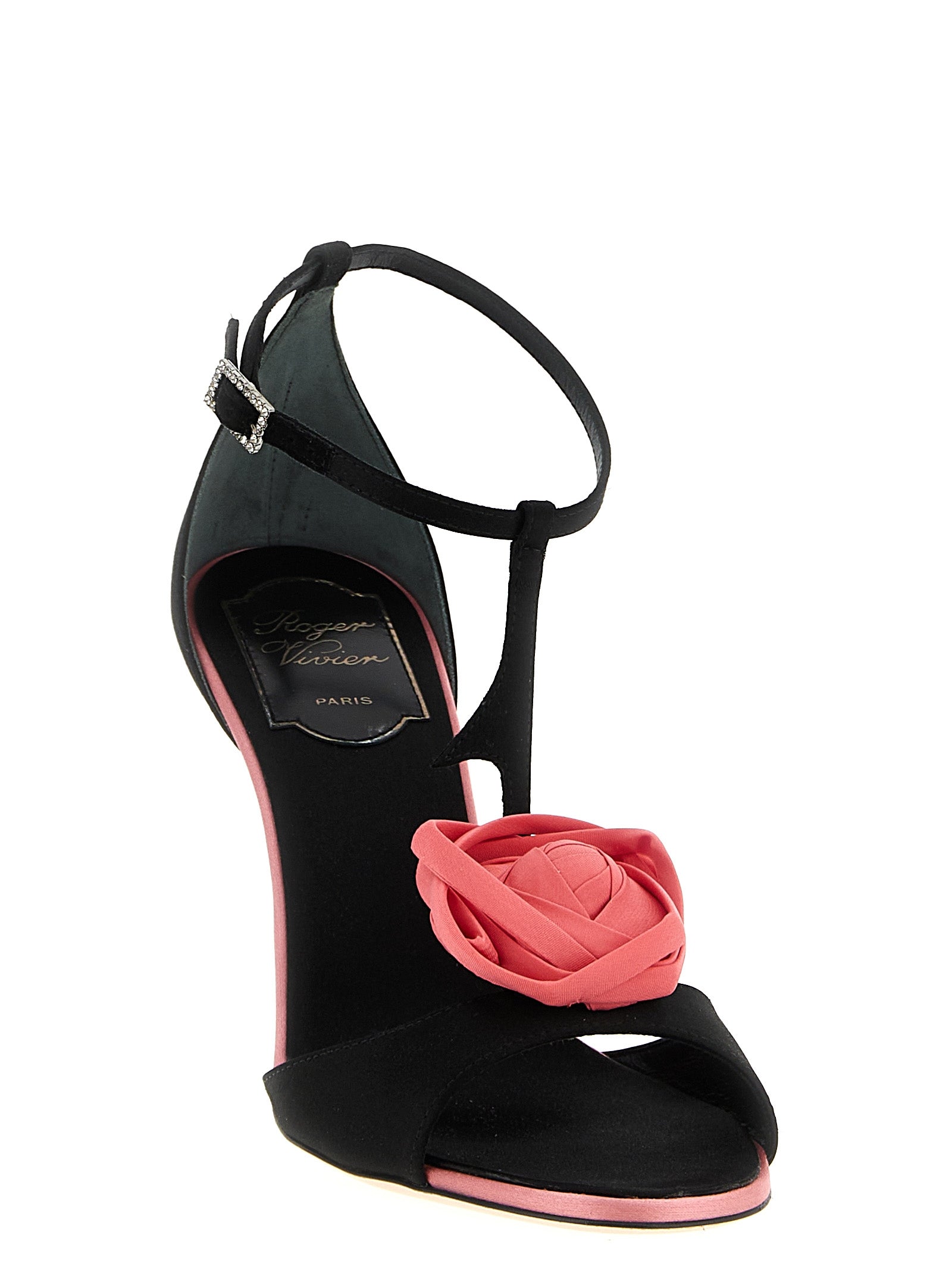 Roger Vivier Black Viscose Stiletto Heel Women's Sandals