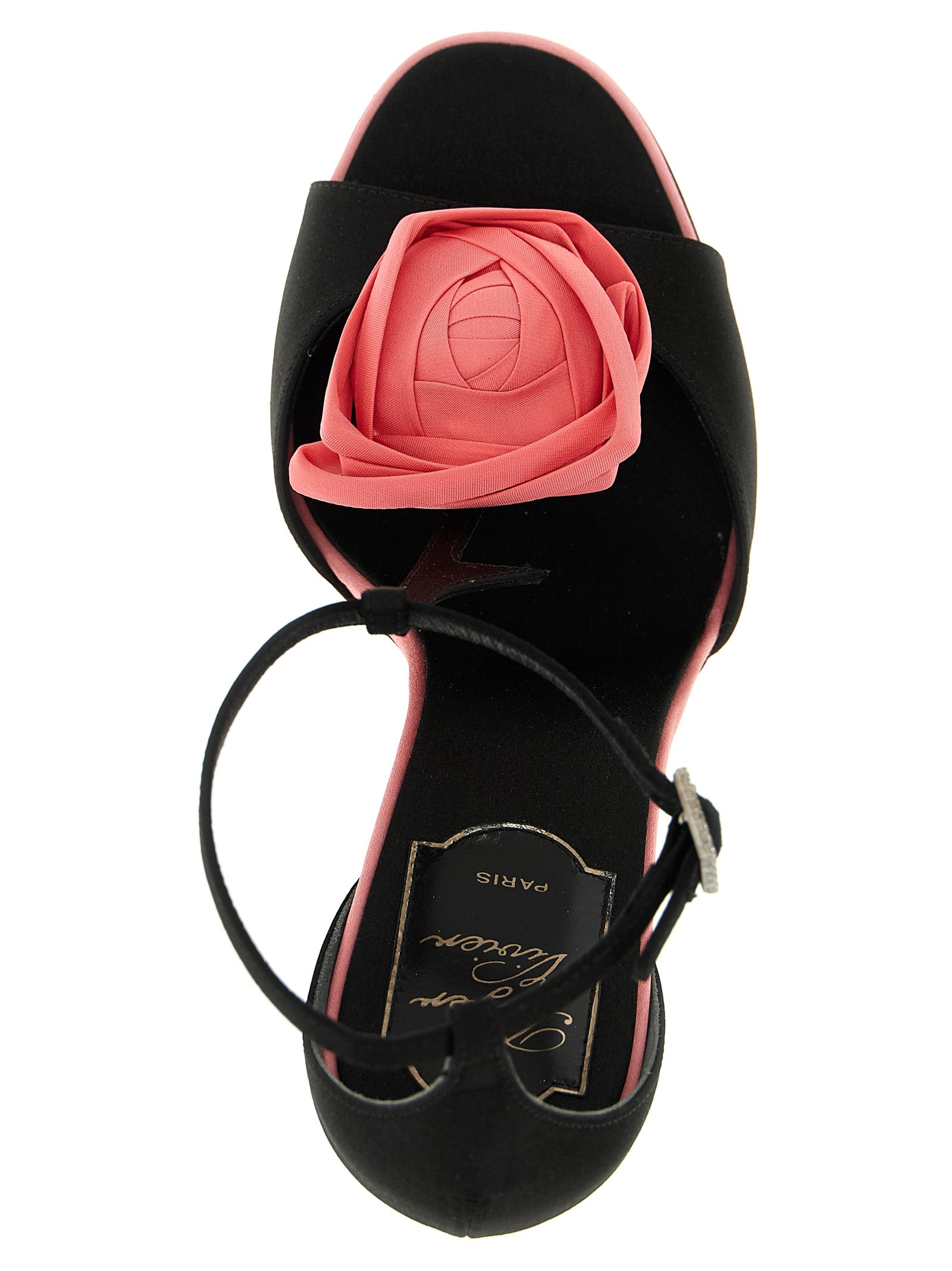 Roger Vivier Black Viscose Stiletto Heel Women's Sandals