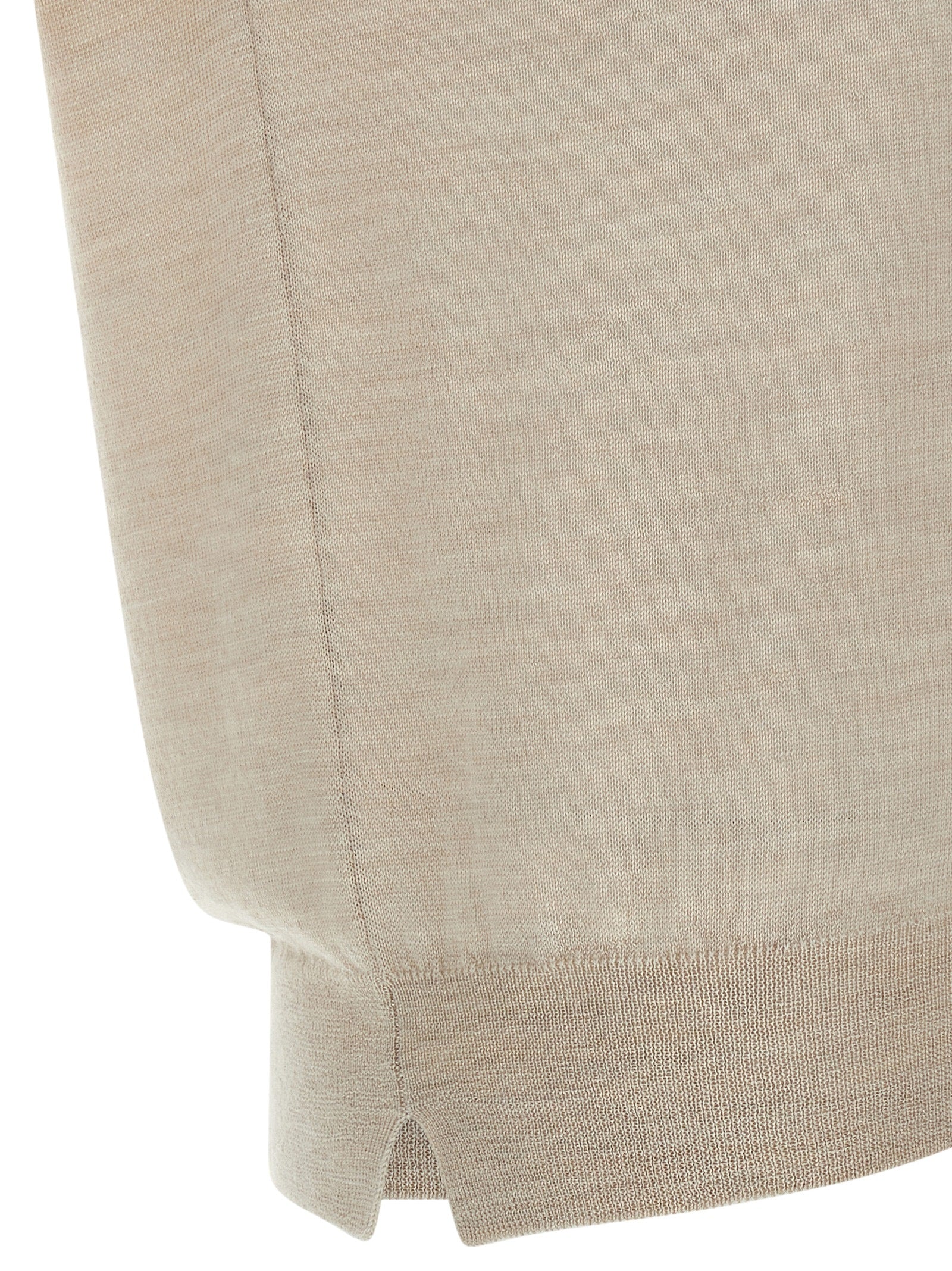MA'RY'YA Beige Virgin Wool Men's Cardigan