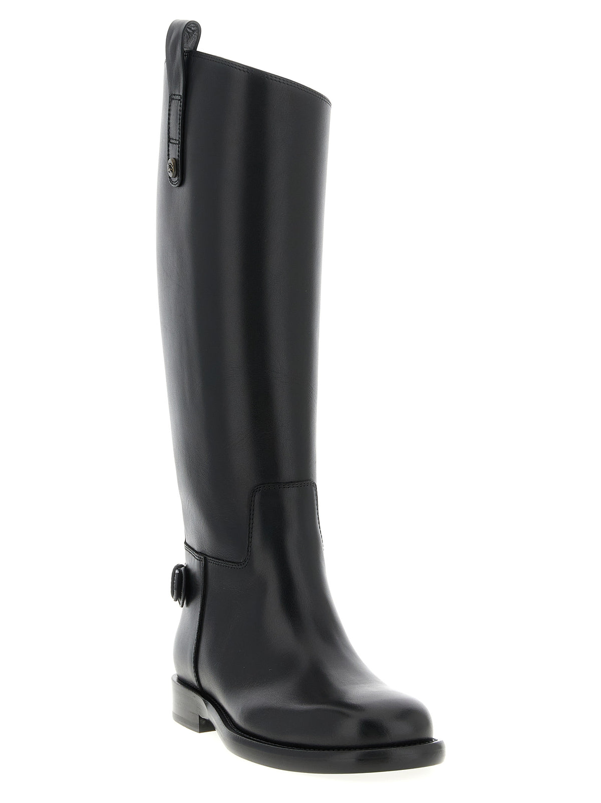 Burberry Black Calfskin Over The Women's Knee