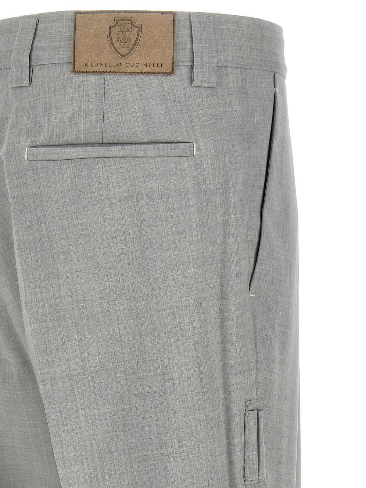 Brunello Cucinelli Gray Virgin Wool Dress Men's Pants