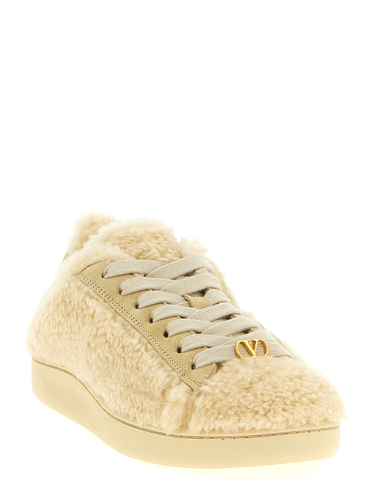 Valentino Garavani Beige Wool Women's Sneakers