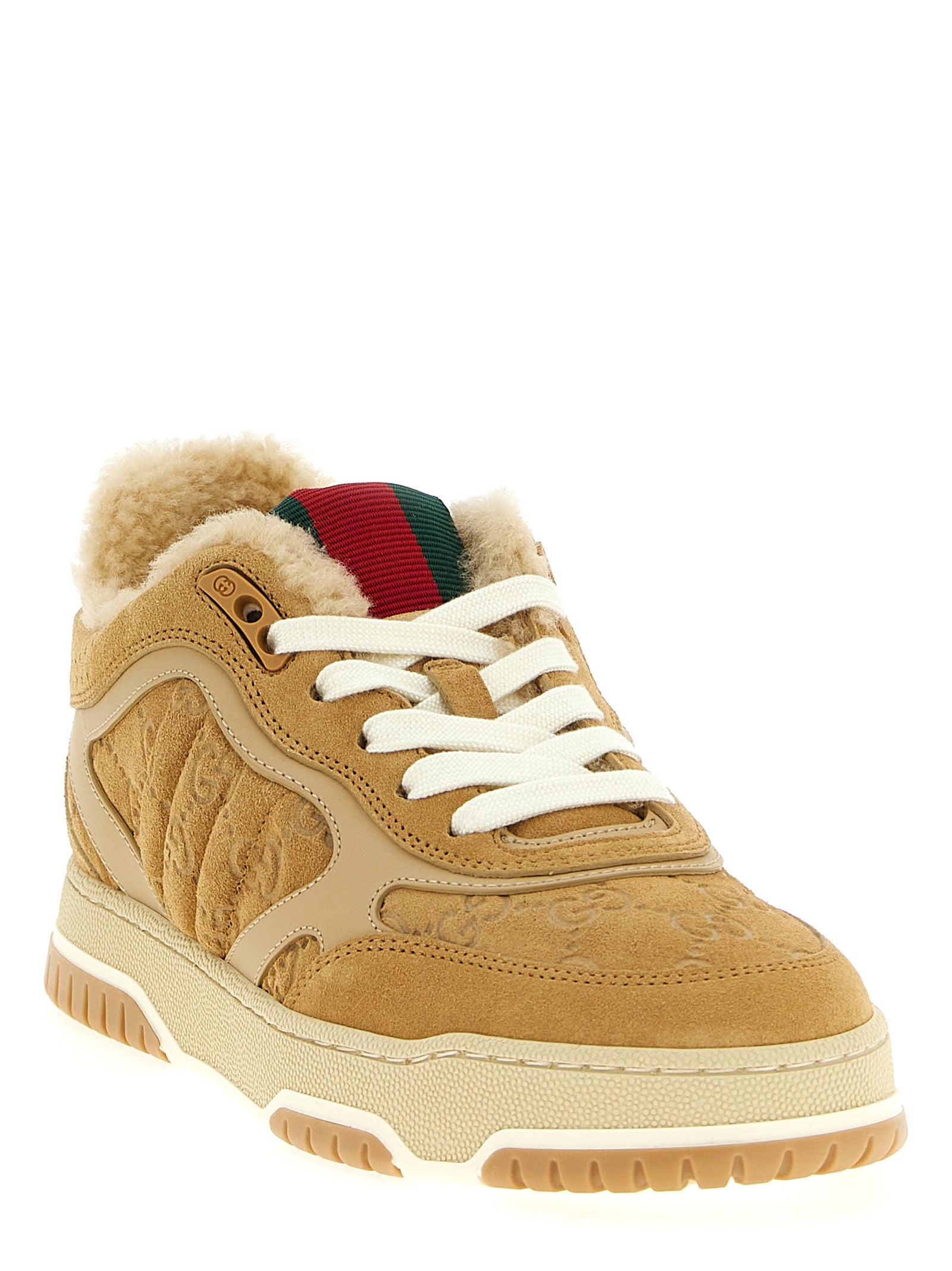 Gucci Beige Calfskin Athletic Women's Sneakers