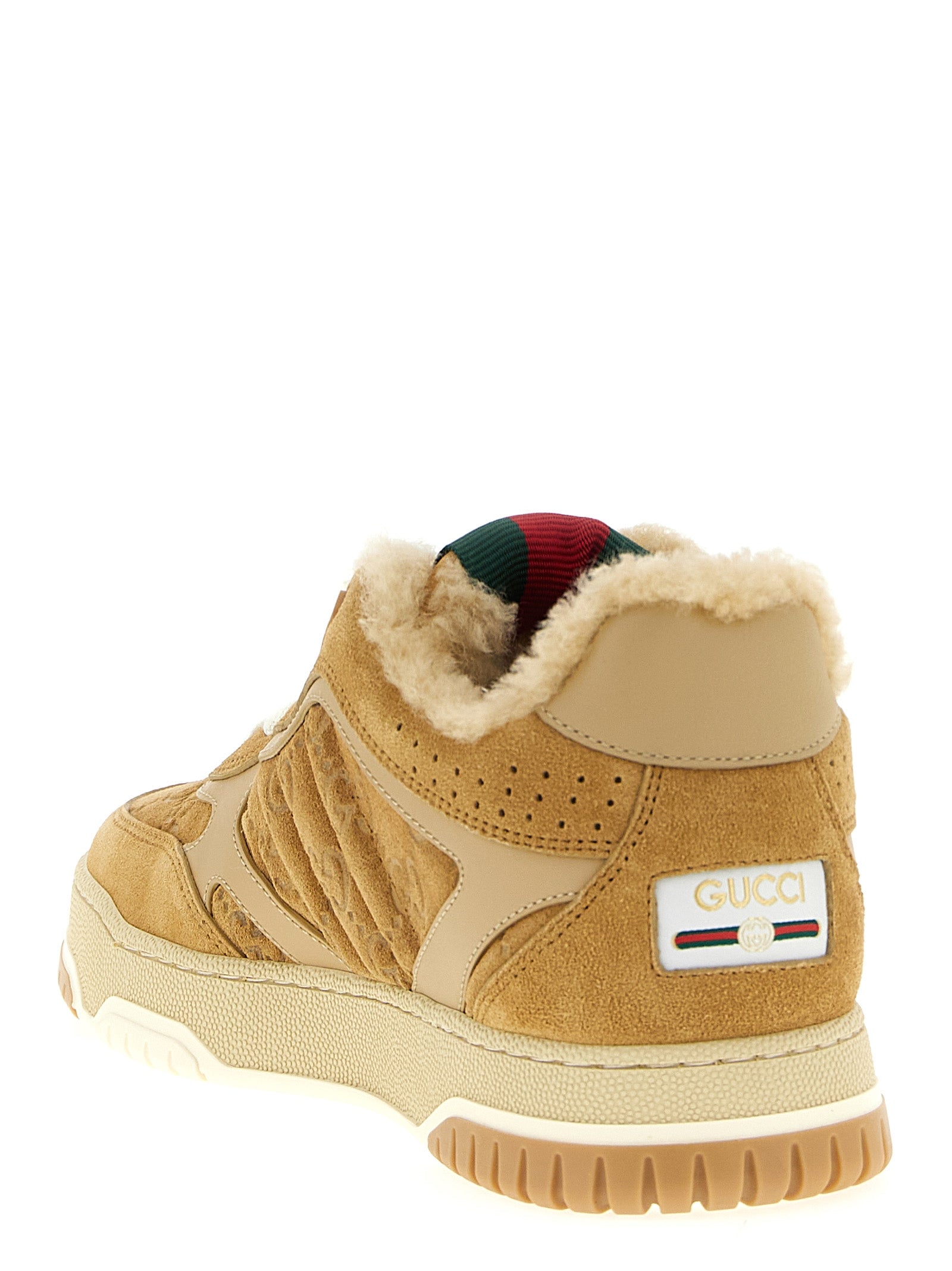 Gucci Beige Calfskin Athletic Women's Sneakers