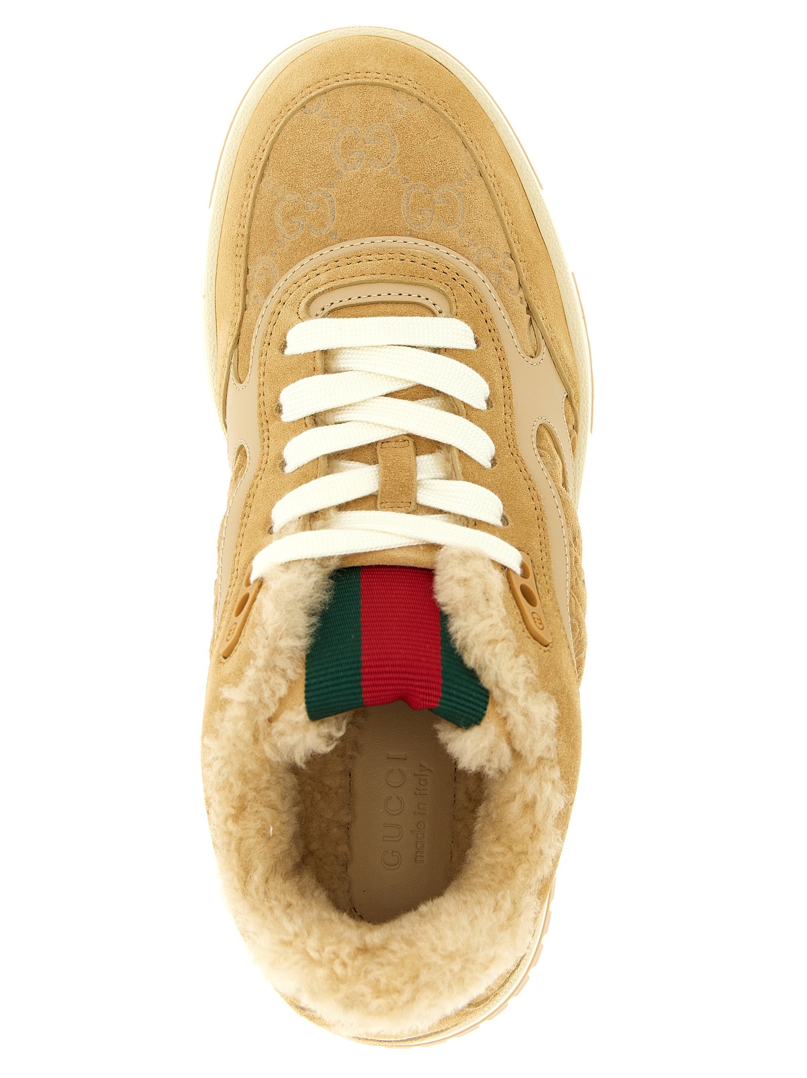 Gucci Beige Calfskin Athletic Women's Sneakers