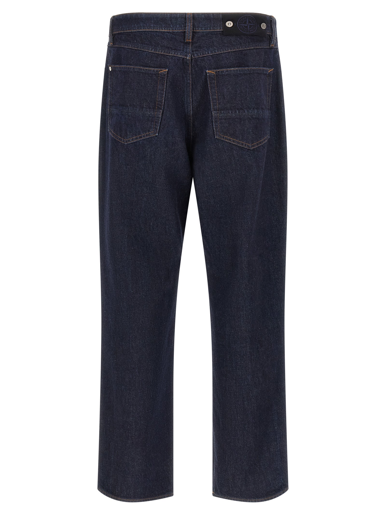 Stone Island Blue Cotton Straight-Leg Men's Jeans