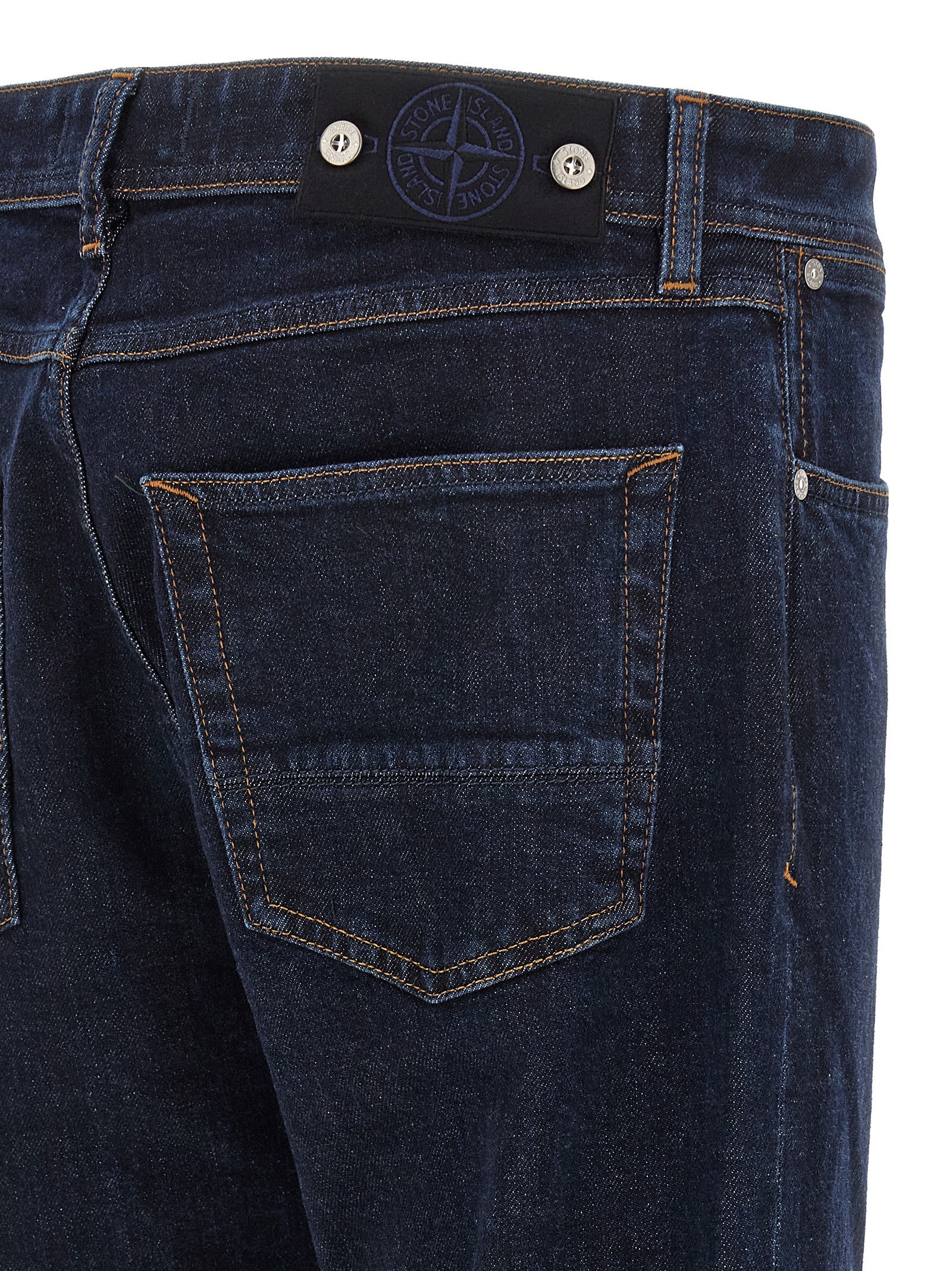 Stone Island Blue Cotton Straight-Leg Men's Jeans