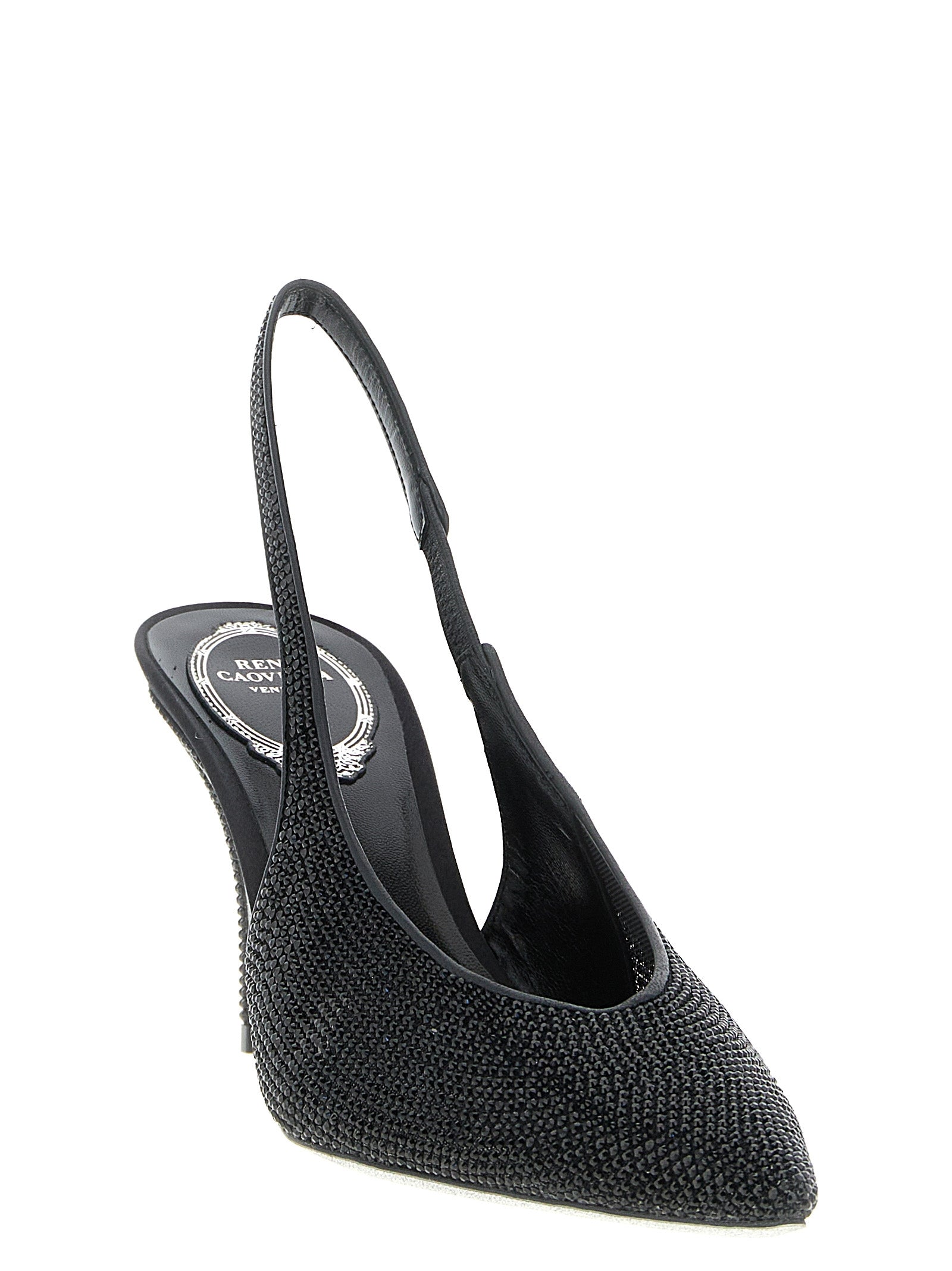 RENE CAOVILLA Black Glass High Heel Women's Pumps