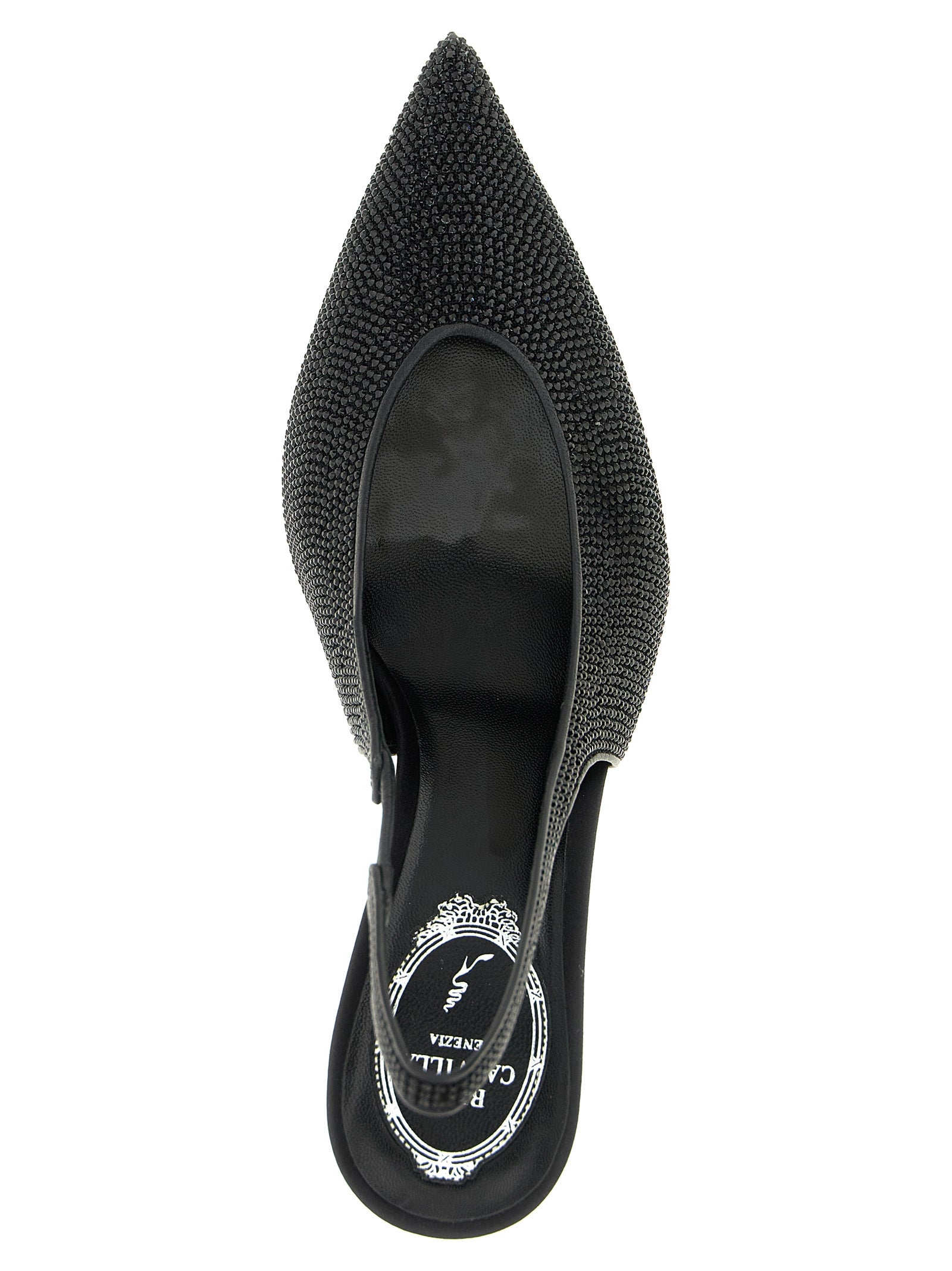 RENE CAOVILLA Black Glass High Heel Women's Pumps