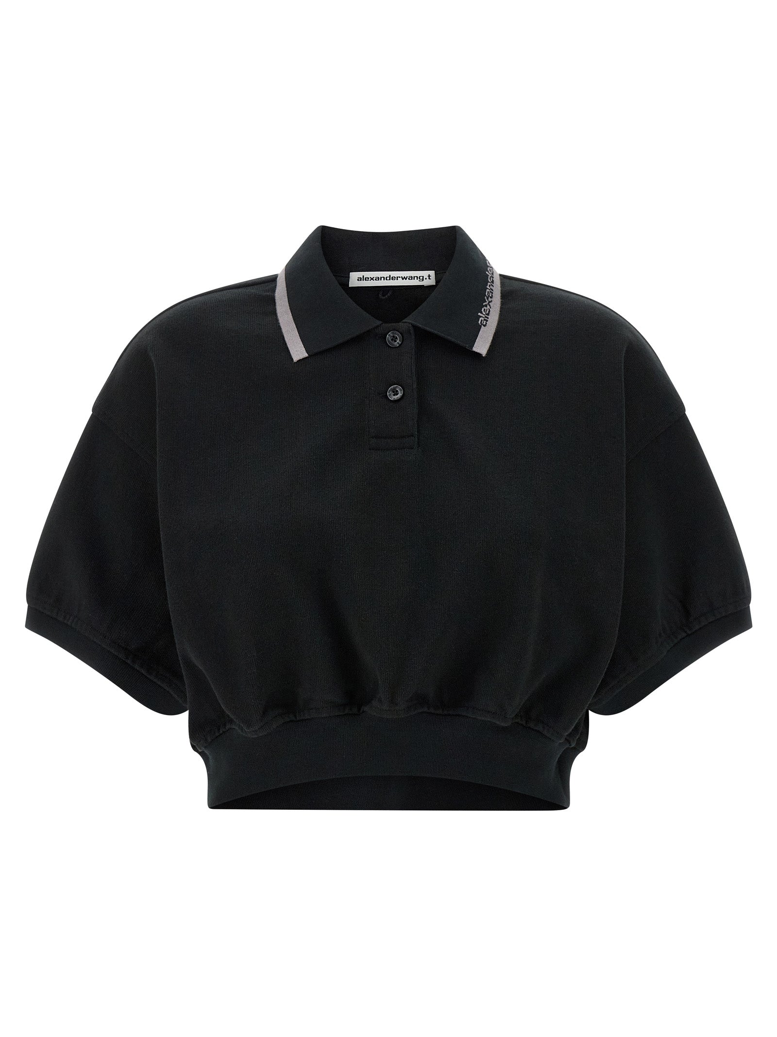 T BY ALEXANDER WANG Black Cotton Polo Women's Shirt
