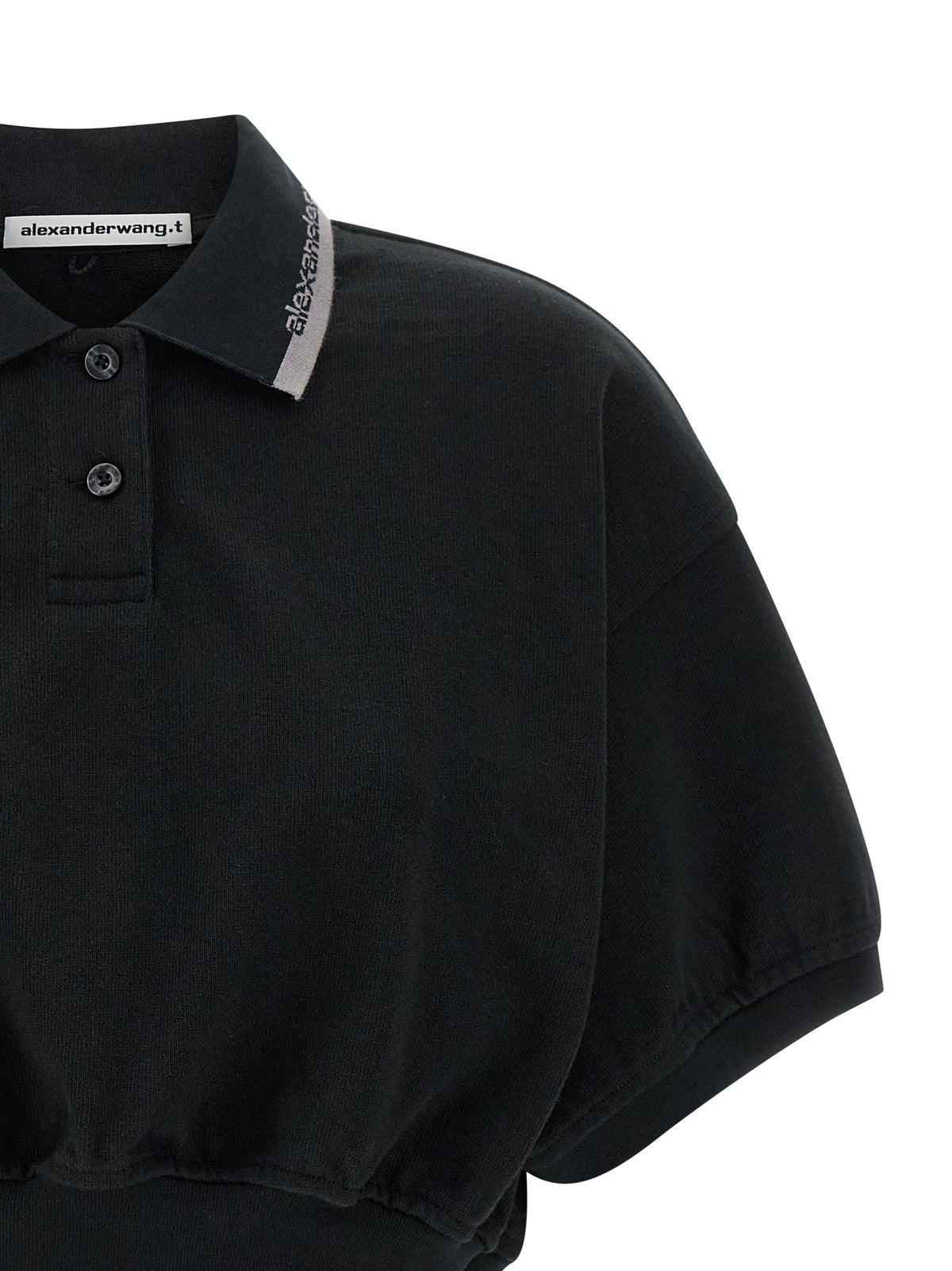 T BY ALEXANDER WANG Black Cotton Polo Women's Shirt