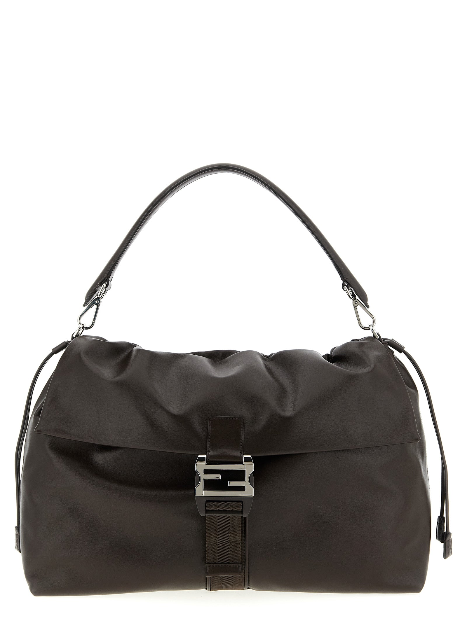 Fendi Brown Calfskin Men's Handbag