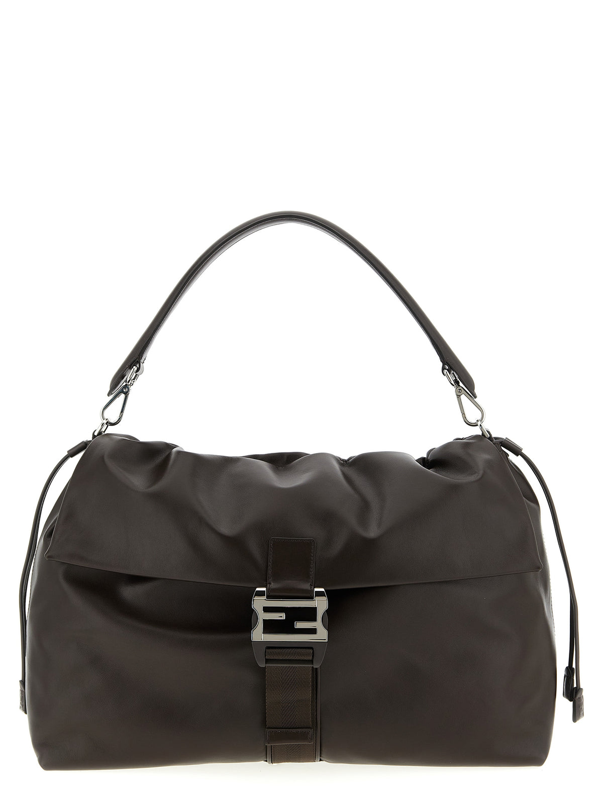 Fendi Brown Calfskin Men's Handbag