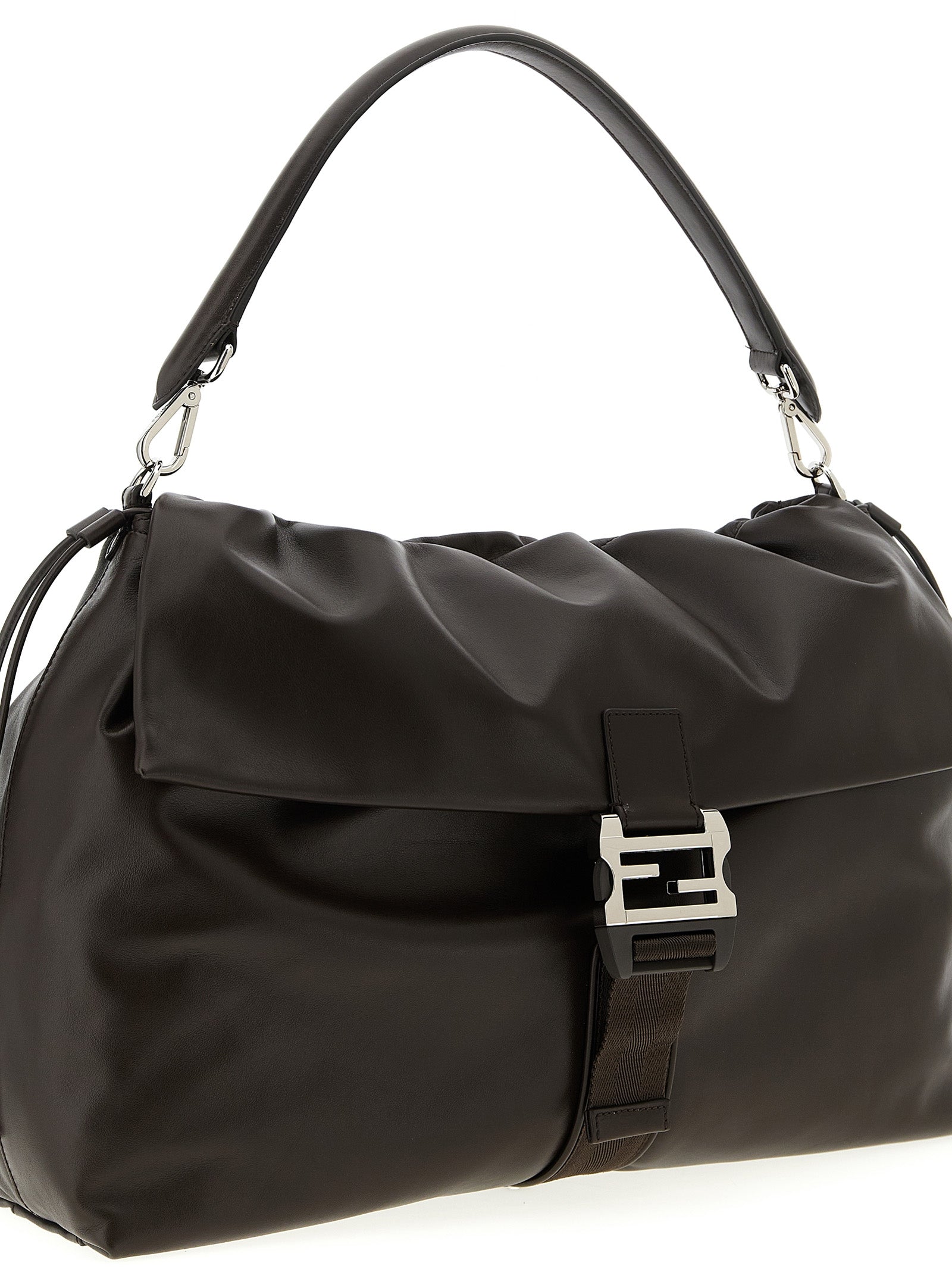 Fendi Brown Calfskin Men's Handbag