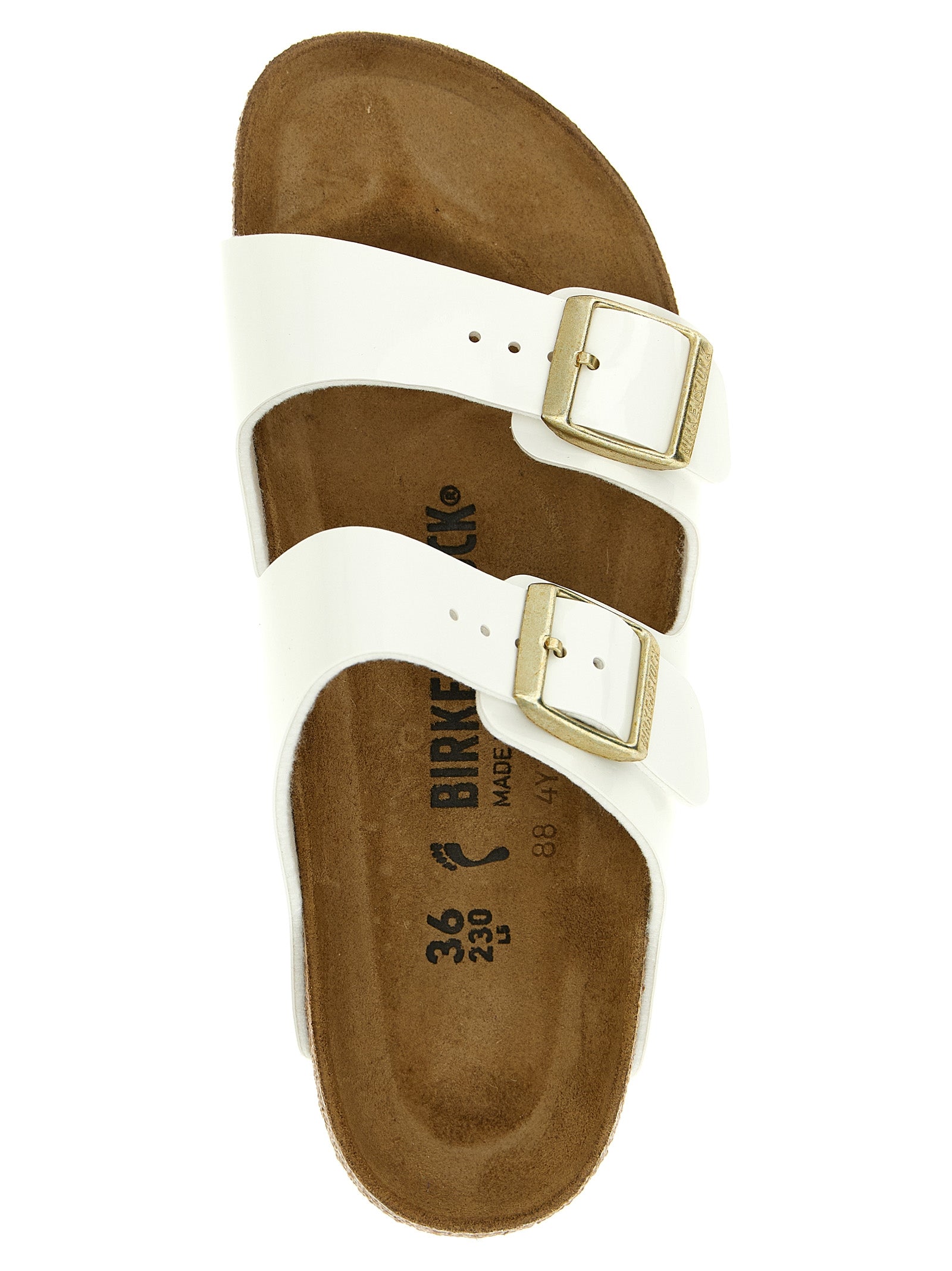 Birkenstock White Artificial Leather Women's Slides
