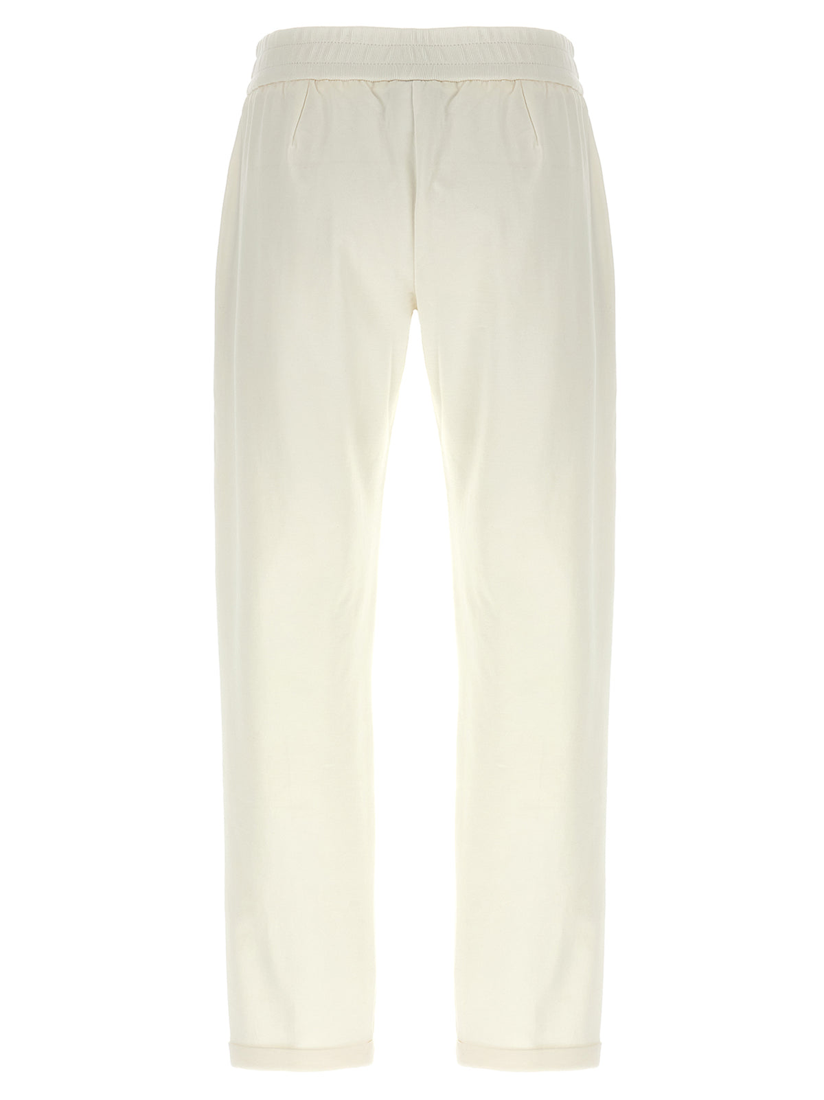 Brunello Cucinelli White Cotton Joggers (Workout Women's Pants)