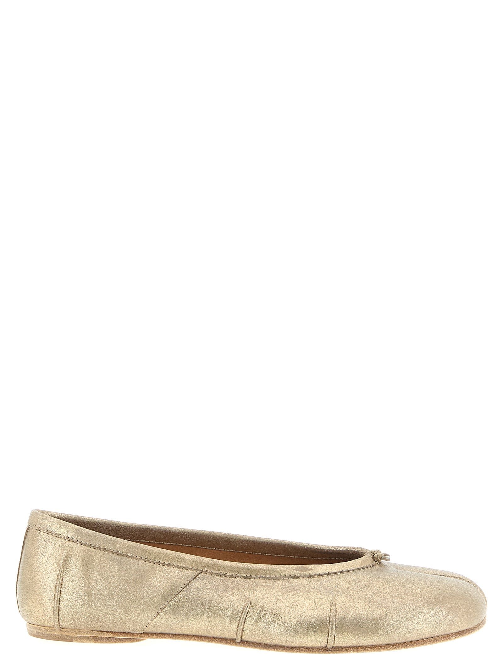 Maison Margiela Gold Cashmere Ballet Women's Flats