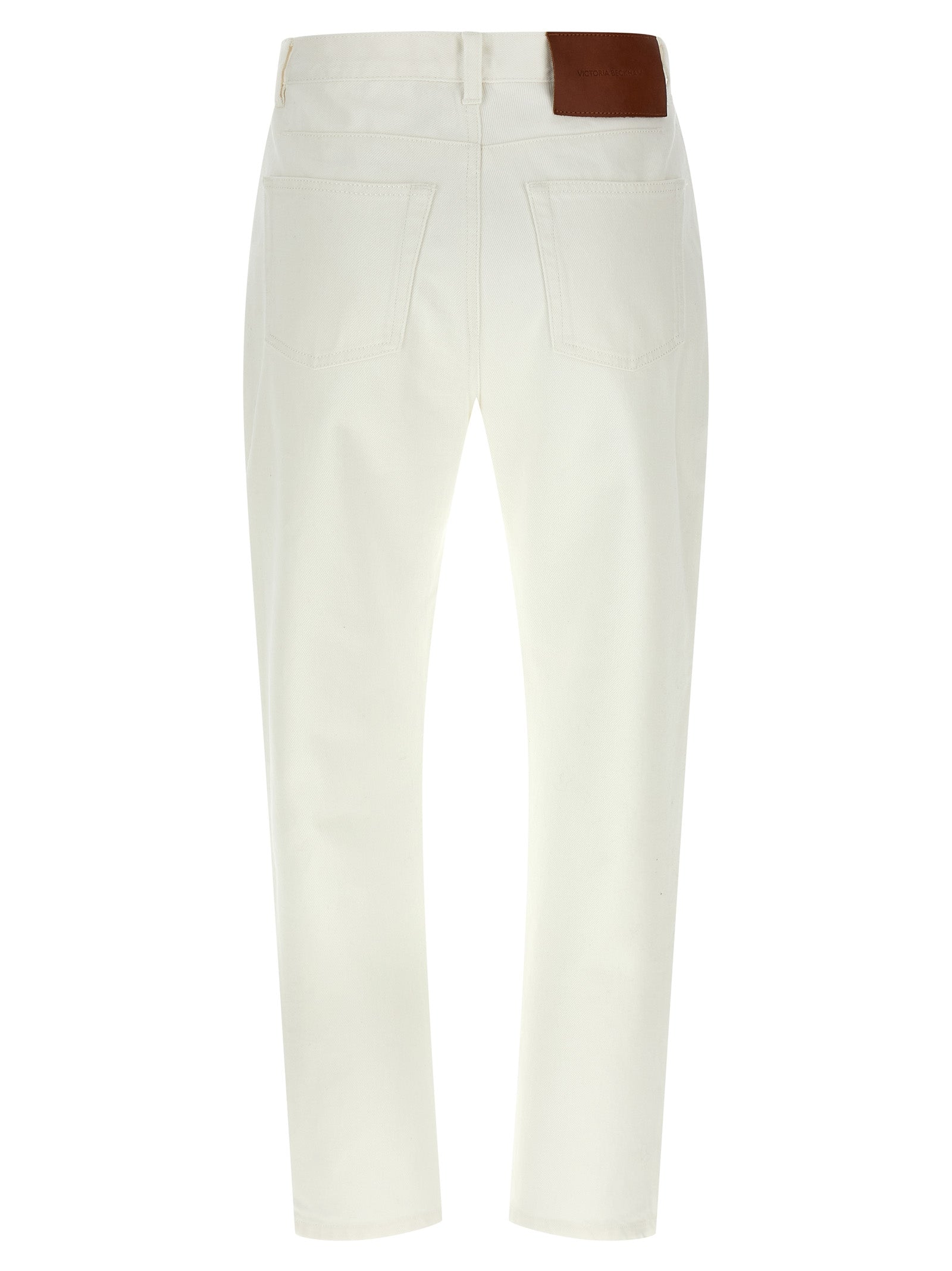 Victoria Beckham White Cotton High-Waisted Women's Jean