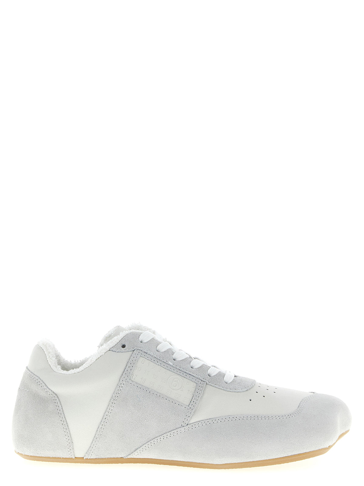MM6 Maison Margiela White Calfskin Athletic Men's Sneakers