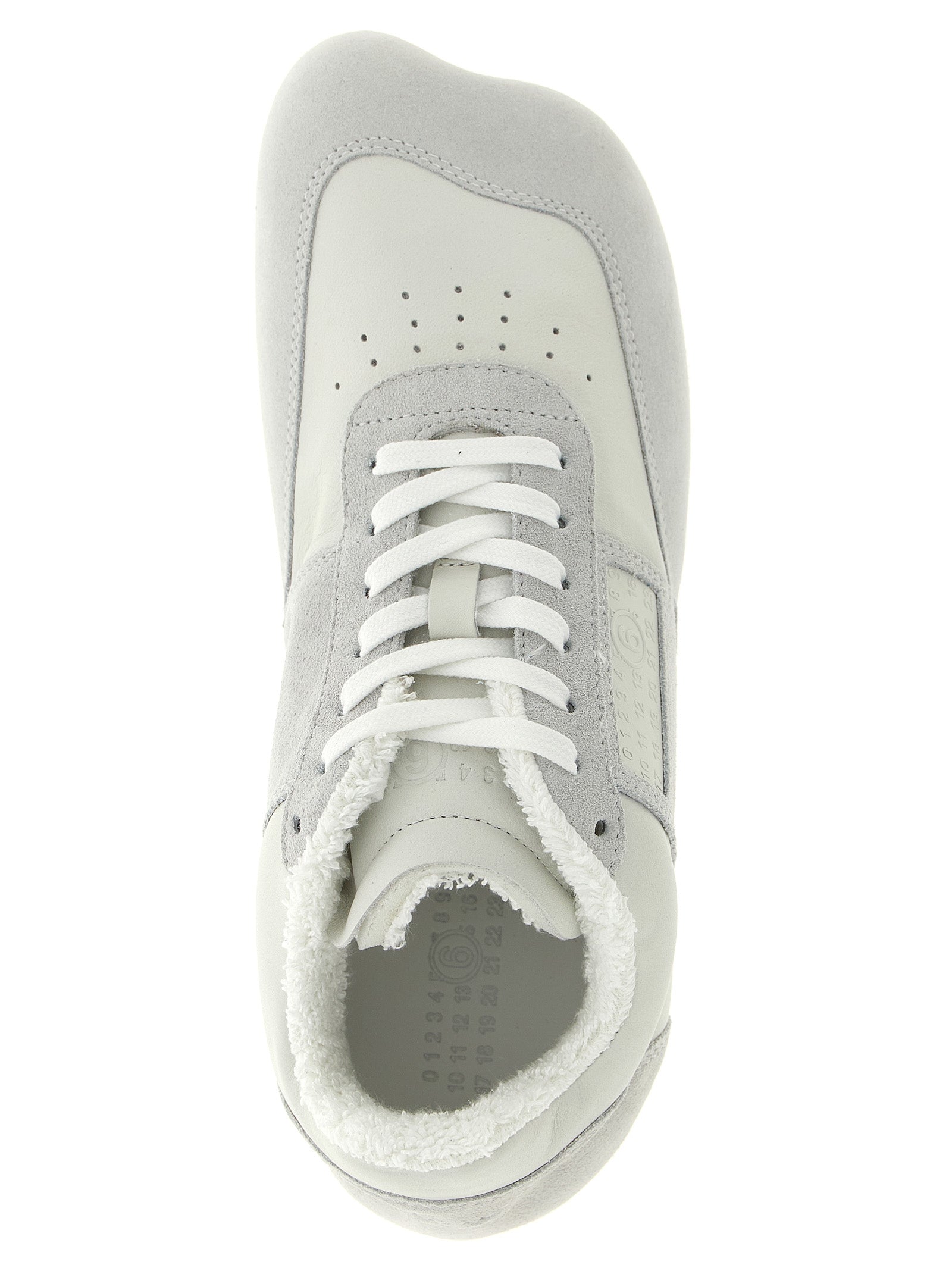 MM6 Maison Margiela White Calfskin Athletic Men's Sneakers