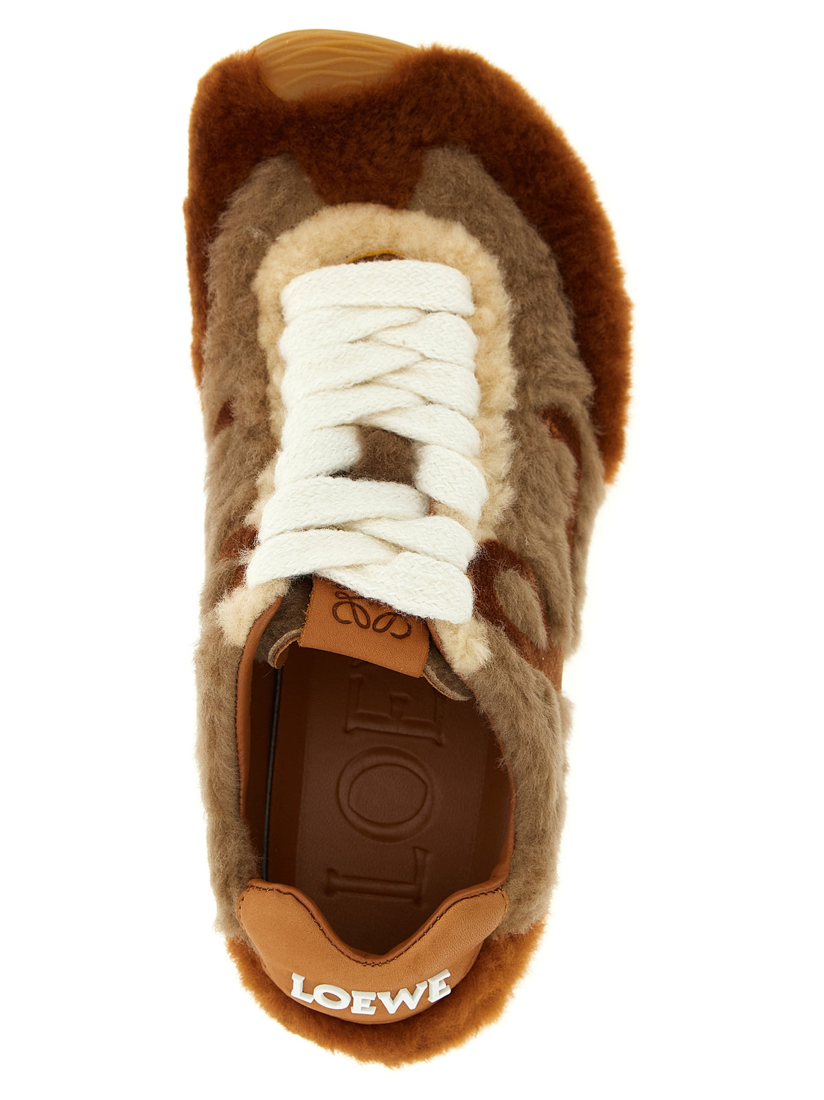 Loewe Brown Lamb Leather Low Top Women's Sneakers