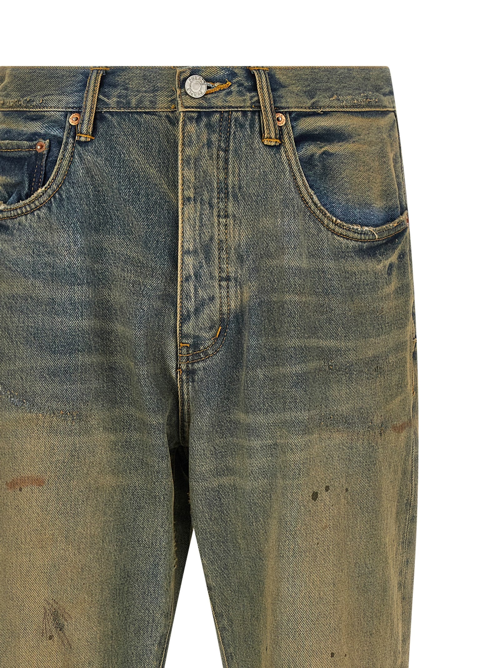 PURPLE Bicolor Cotton Straight-Leg Men's Jeans