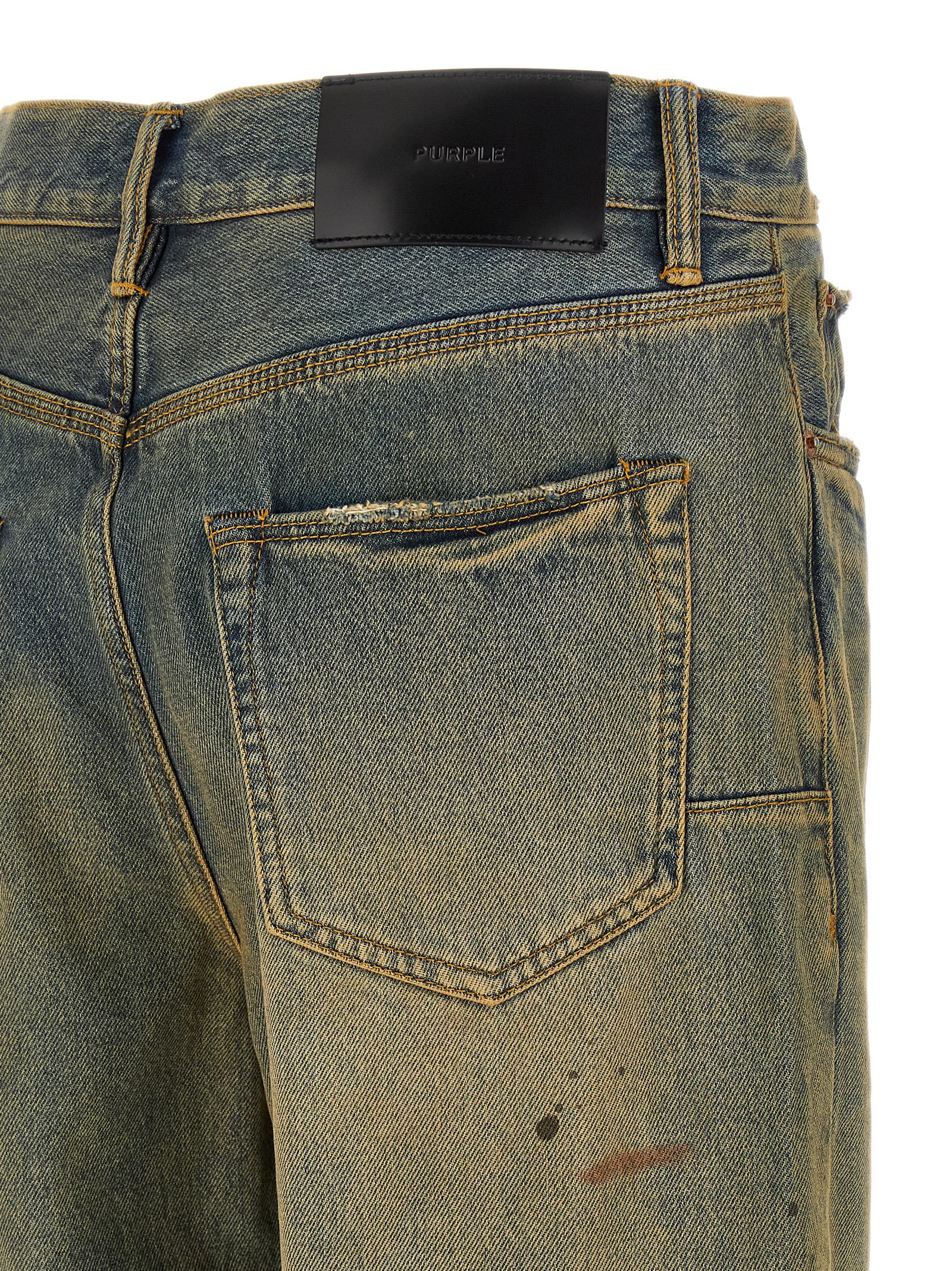 PURPLE Bicolor Cotton Straight-Leg Men's Jeans