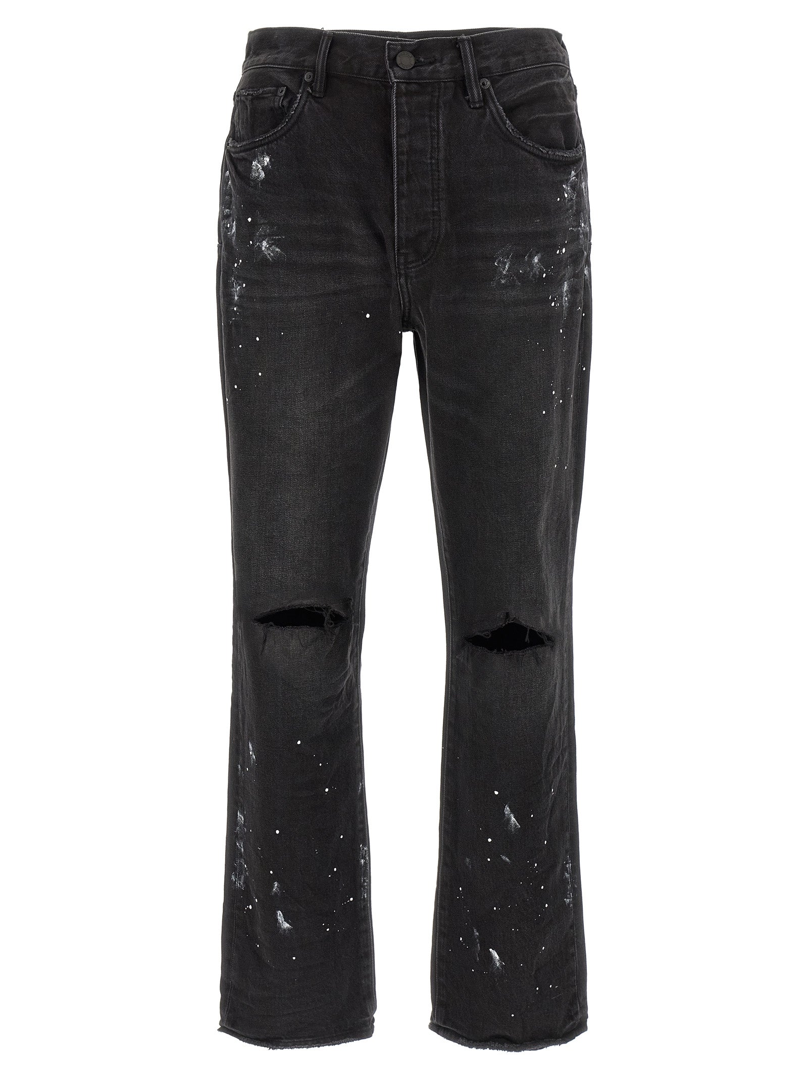 PURPLE Black Cotton Straight-Leg Men's Jeans