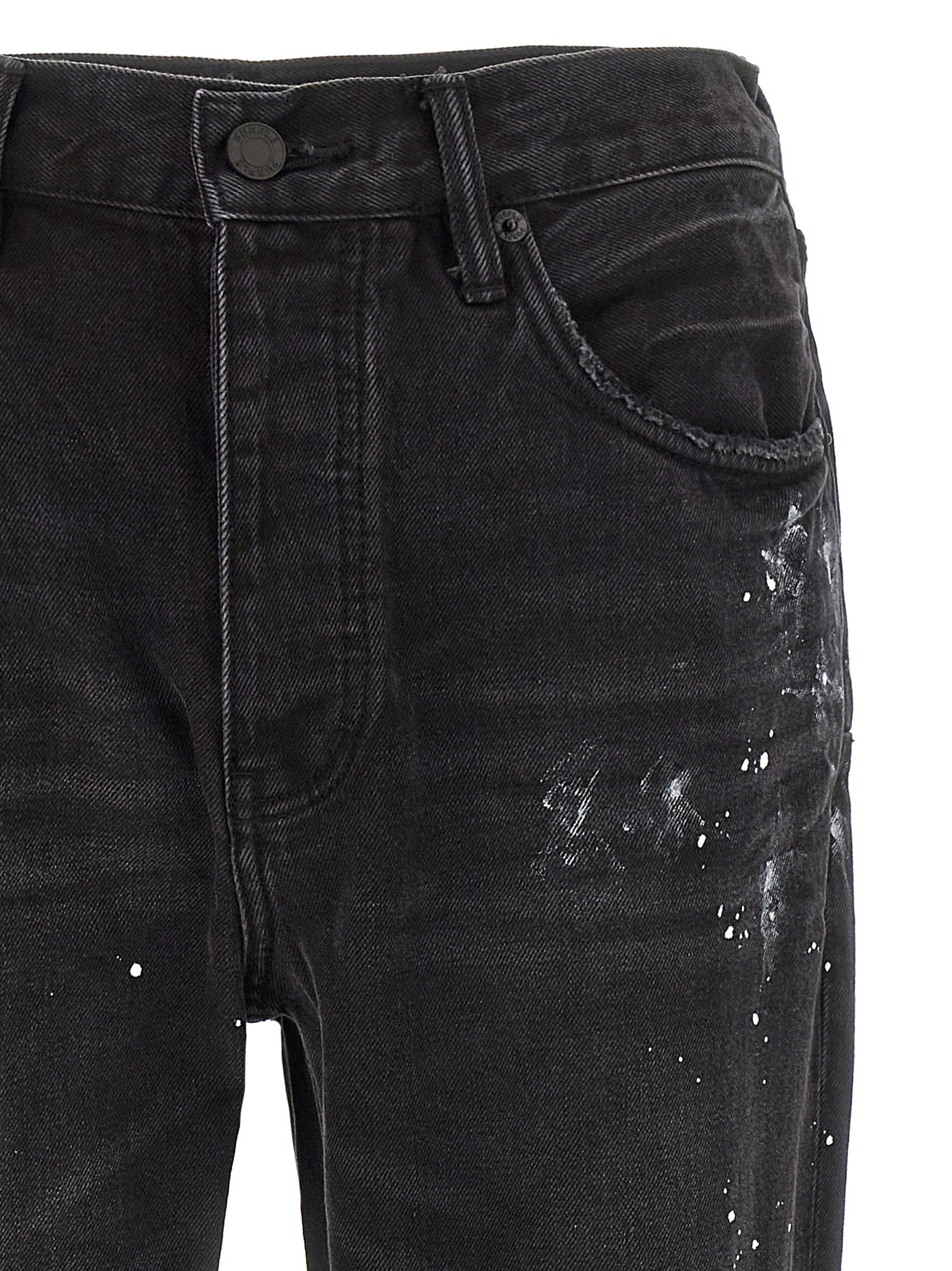 PURPLE Black Cotton Straight-Leg Men's Jeans