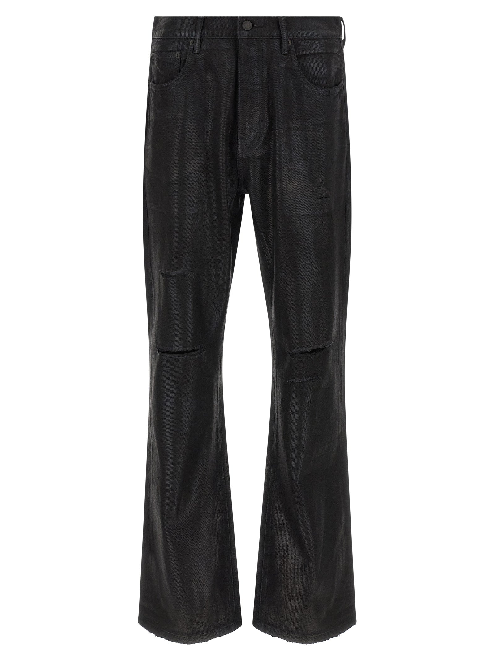 PURPLE Black Cotton Flared Men's Jeans