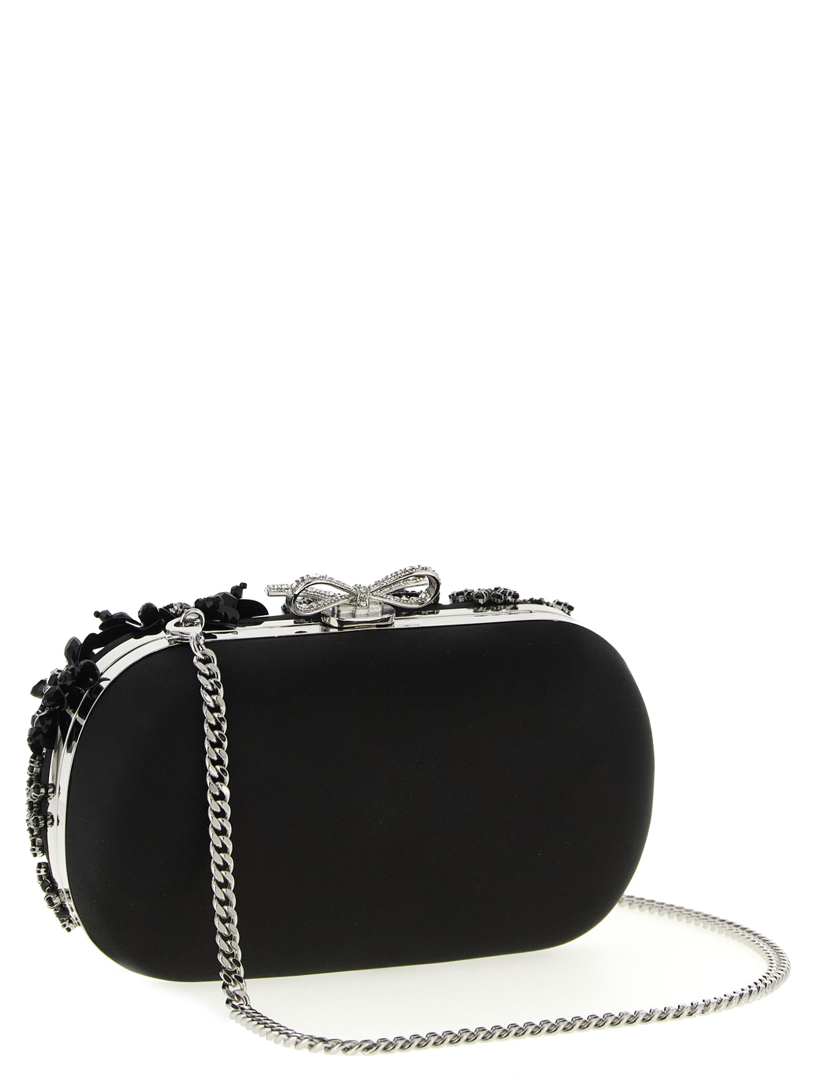 Self-Portrait Black Polyester Clutch Women's Bag