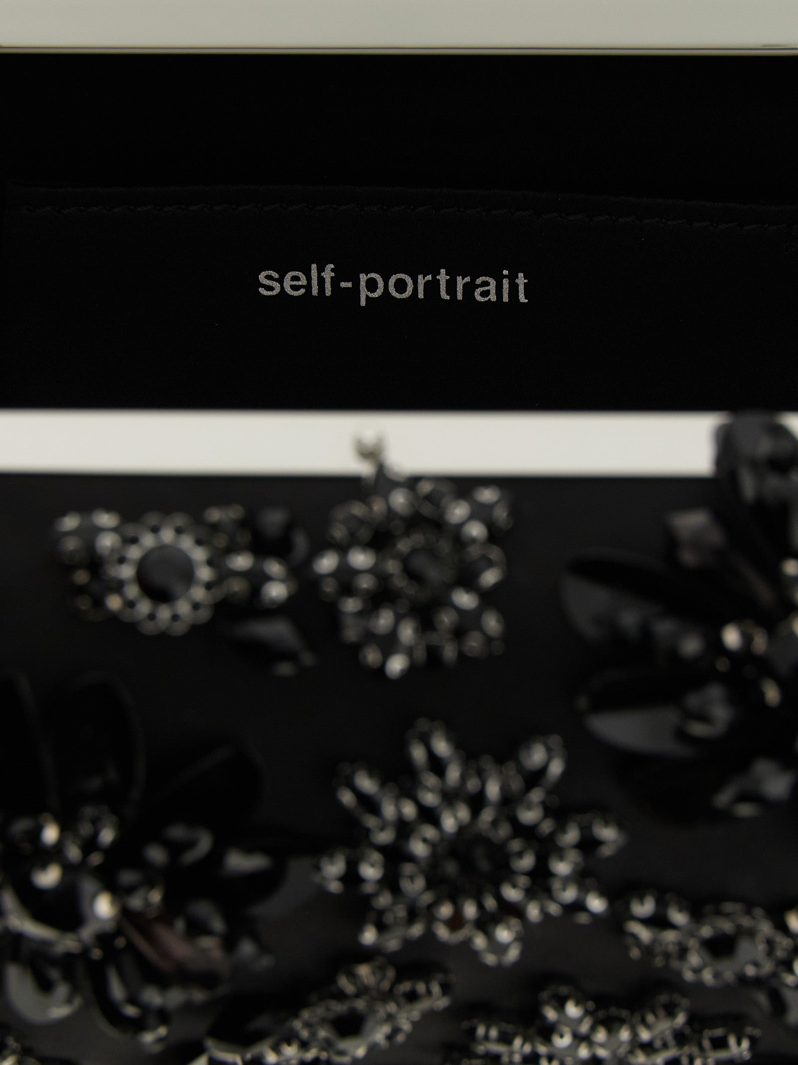 Self-Portrait Black Polyester Clutch Women's Bag