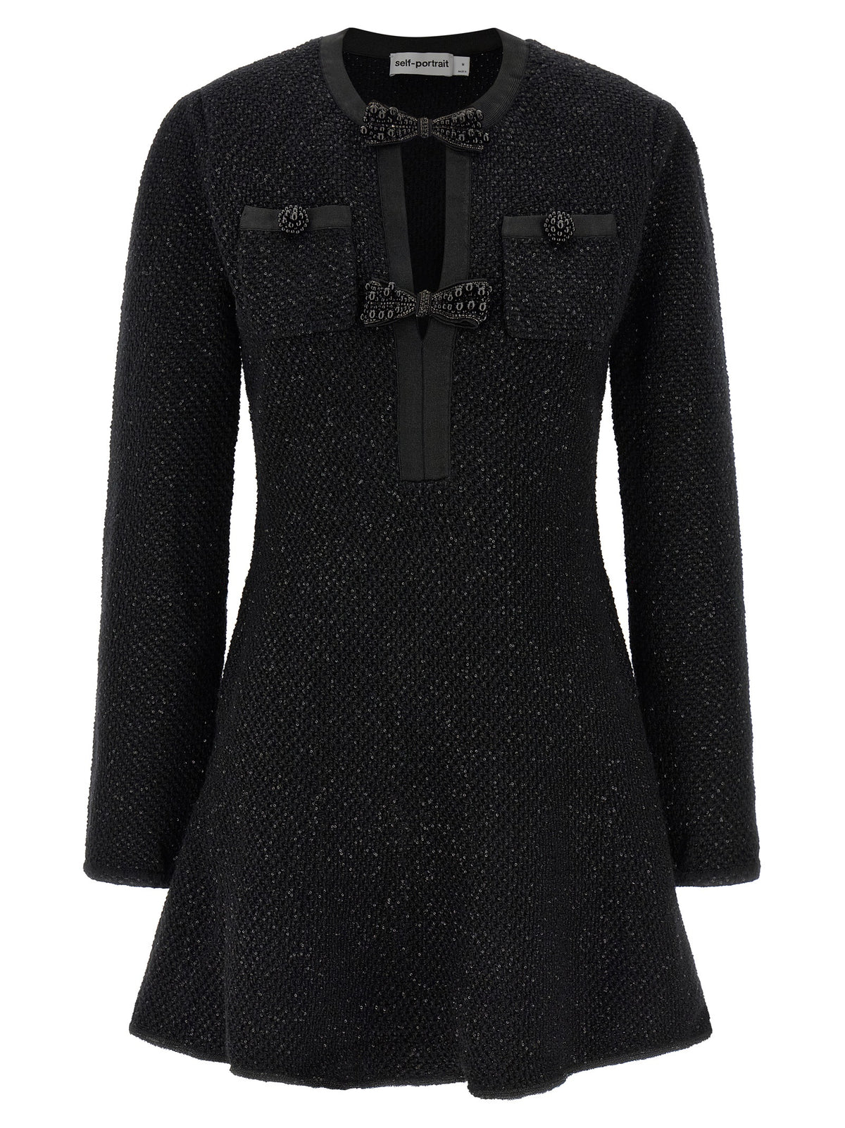 Self-Portrait Black Cotton Short Women's Dress
