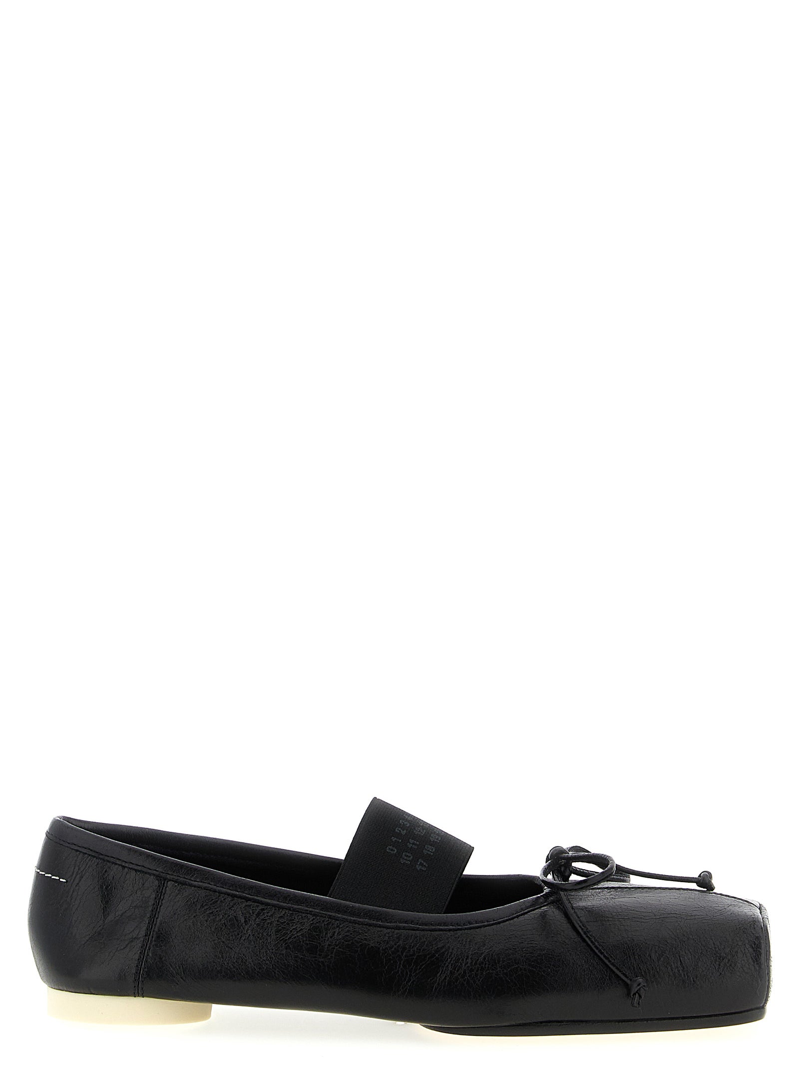MM6 Maison Margiela Black Calfskin Ballet Women's Flats