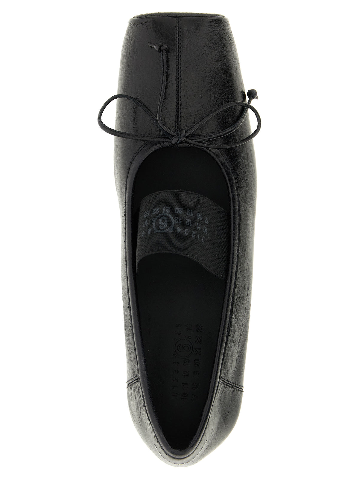 MM6 Maison Margiela Black Calfskin Ballet Women's Flats