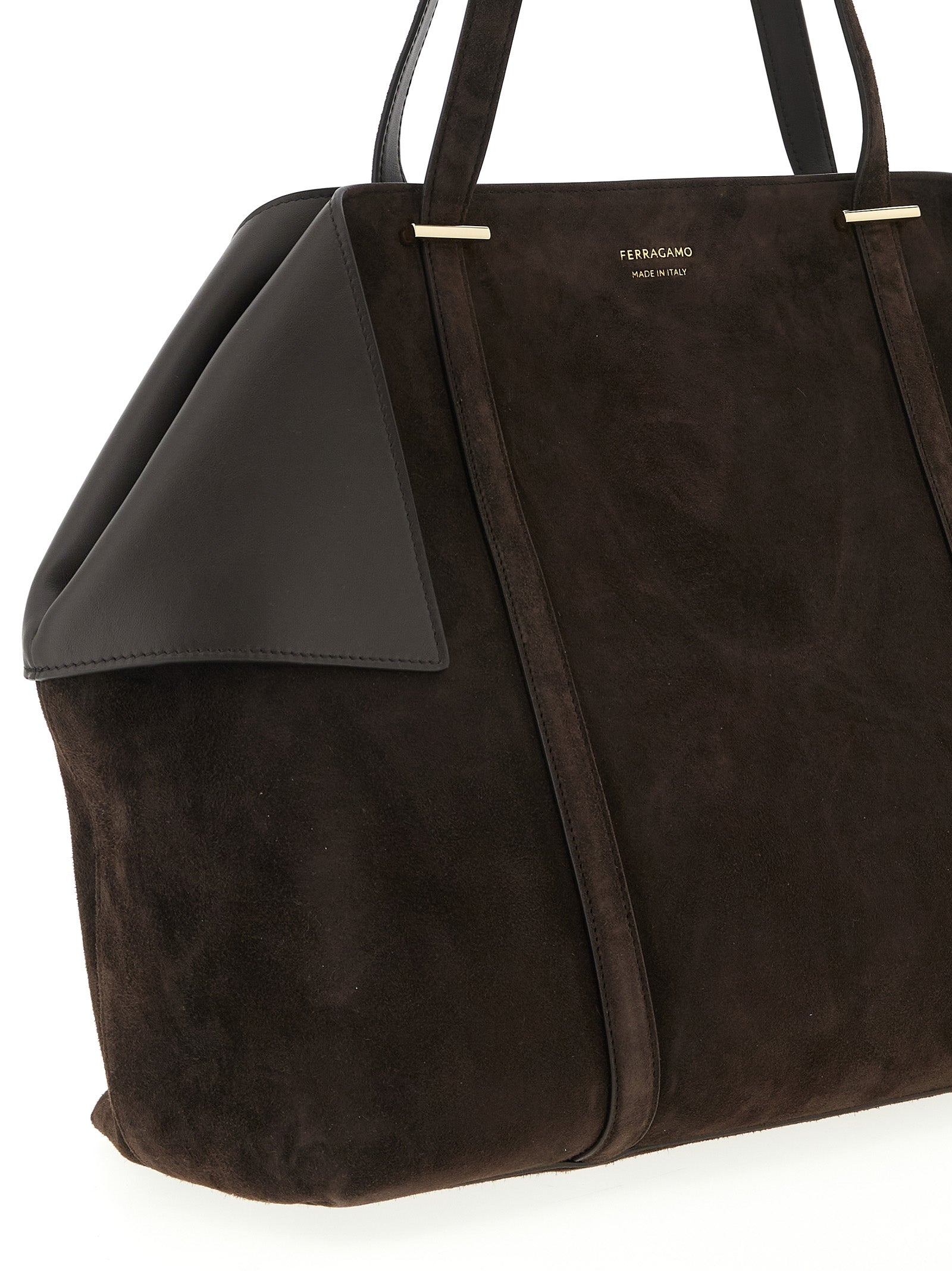 Ferragamo Brown Goatskin Shoulder Women's Bag