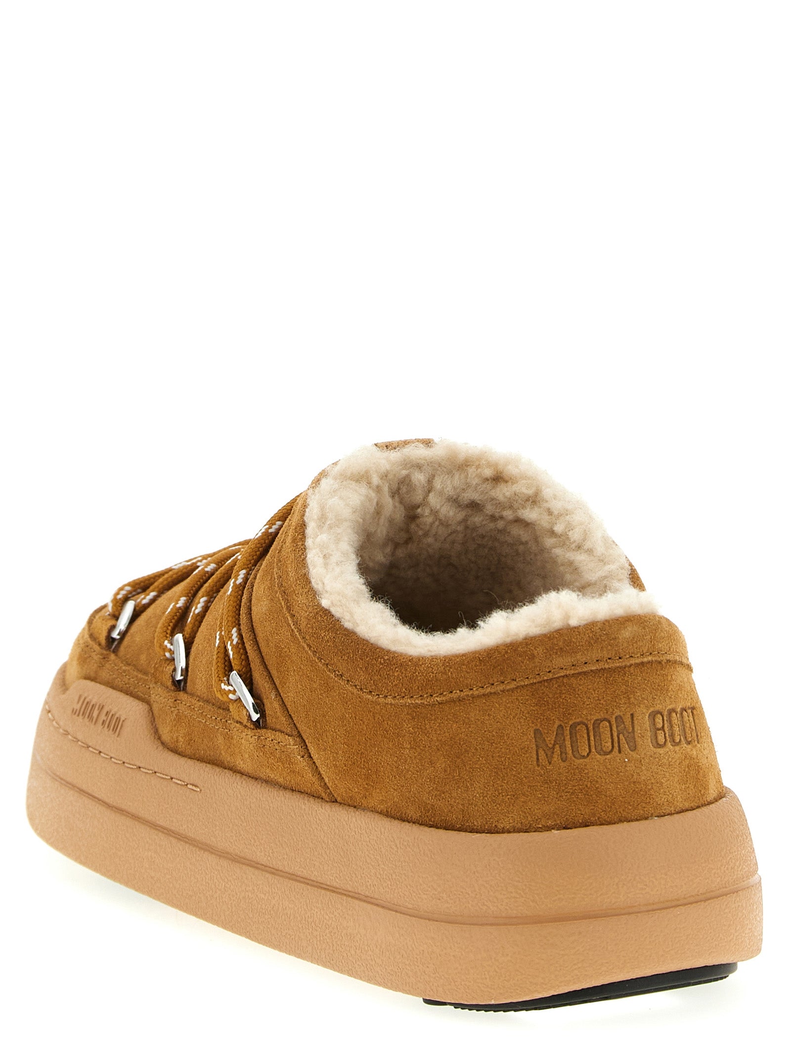 Moon Boot Brown Suede Leather Women's Mules