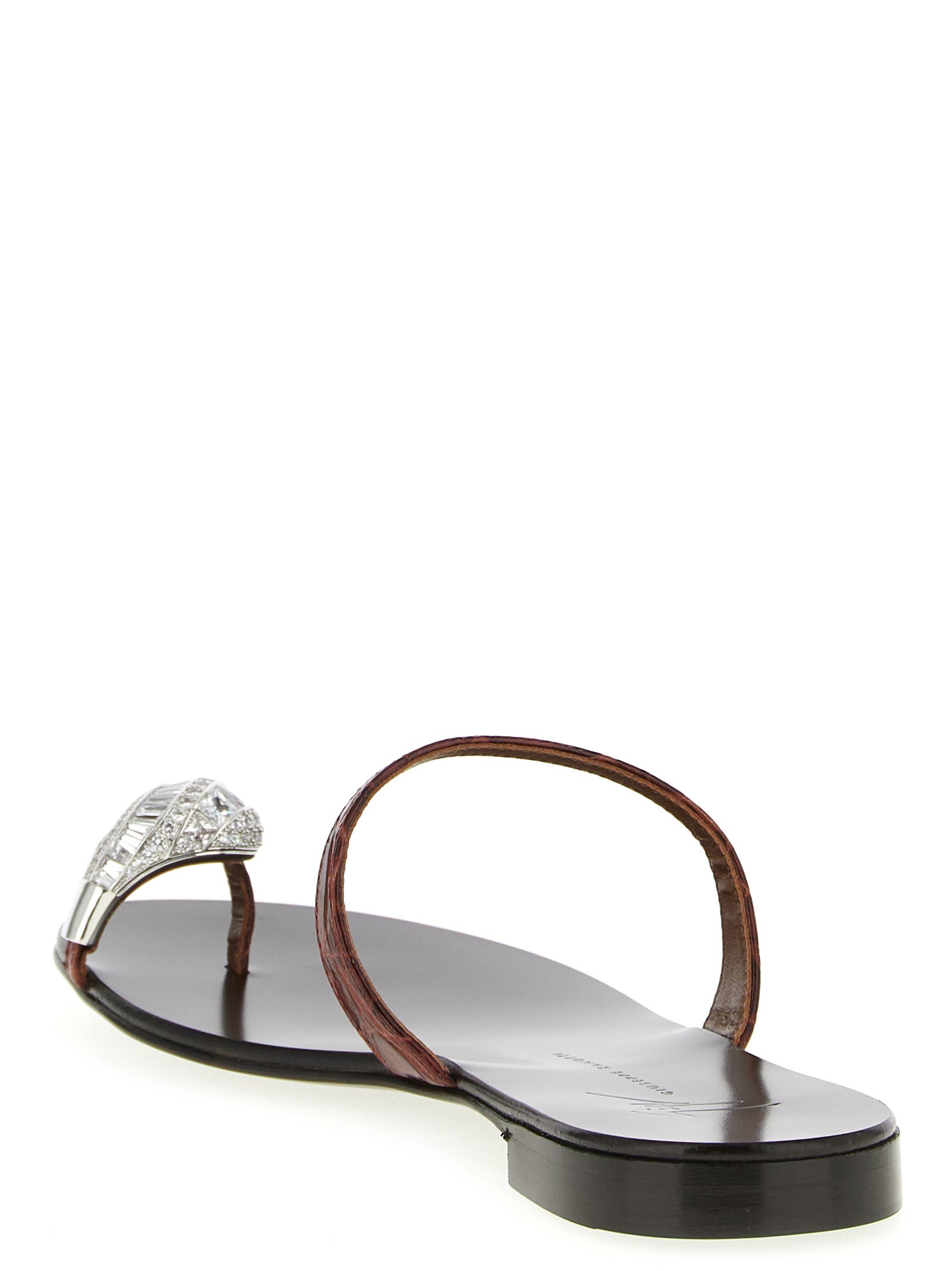 Giuseppe Zanotti Brown Calfskin Women's Slides
