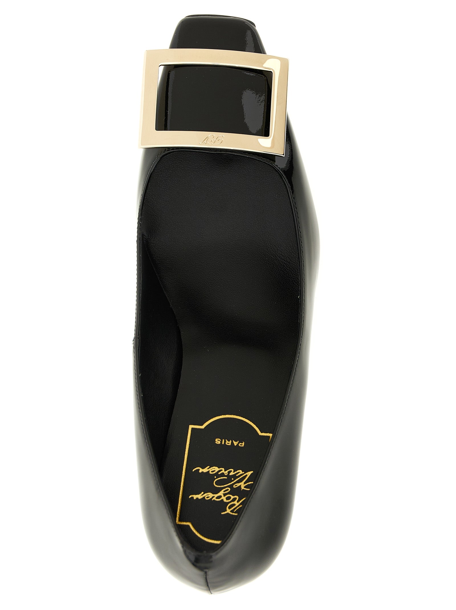 Roger Vivier Black Calfskin Mid Heel Women's Pumps