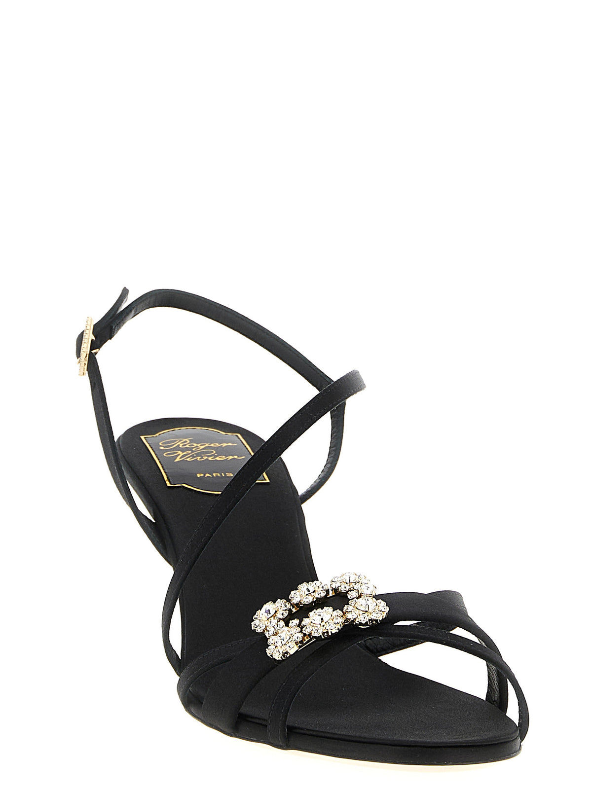 Roger Vivier Black Viscose Stiletto Heel Women's Sandals