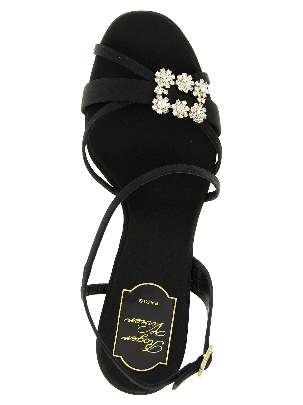Roger Vivier Black Viscose Stiletto Heel Women's Sandals