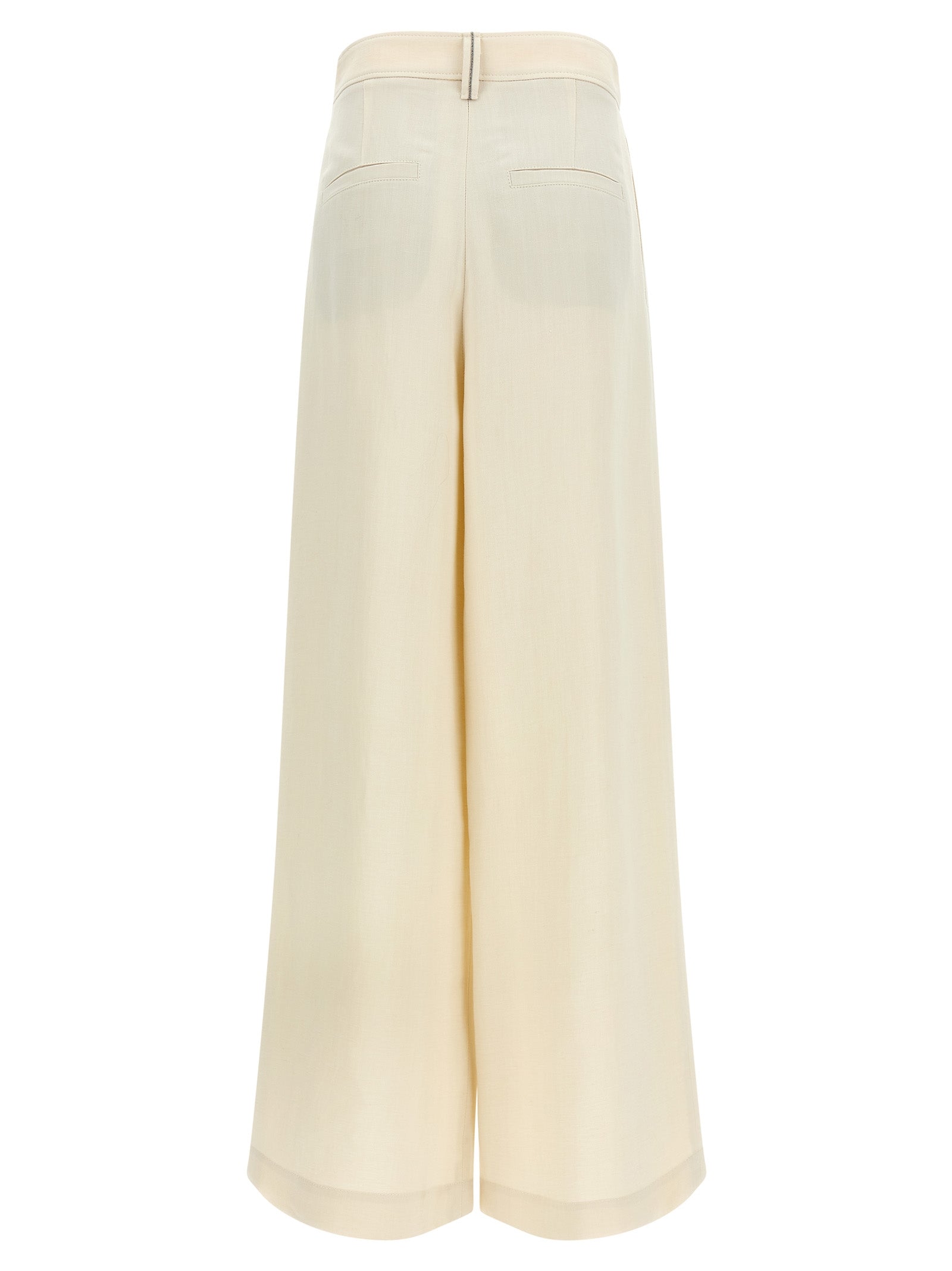 Brunello Cucinelli White Viscose Casual Women's Pants