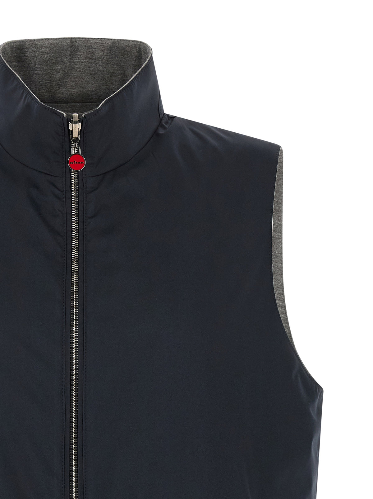Kiton Blue Cotton Sleeveless Men's Jacket